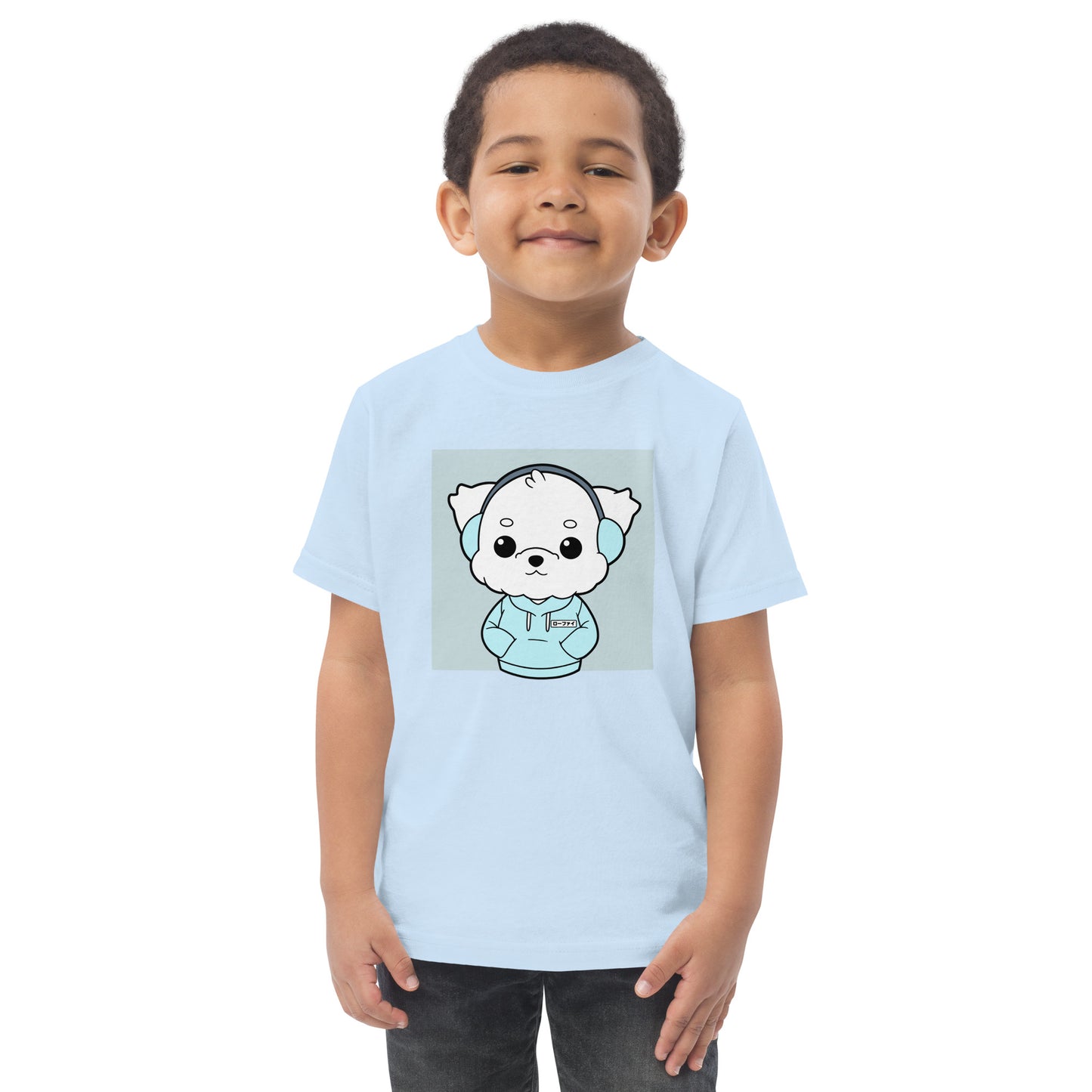 Lo-Fi Puppy Blue Toddler Jersey T-Shirt