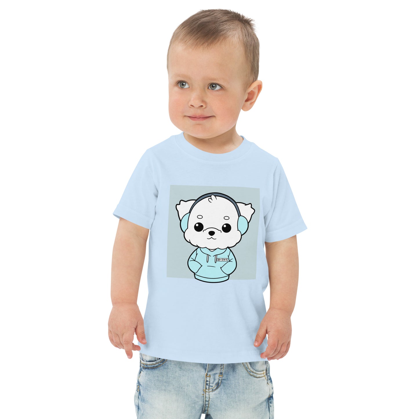 Lo-Fi Puppy Blue Toddler Jersey T-Shirt