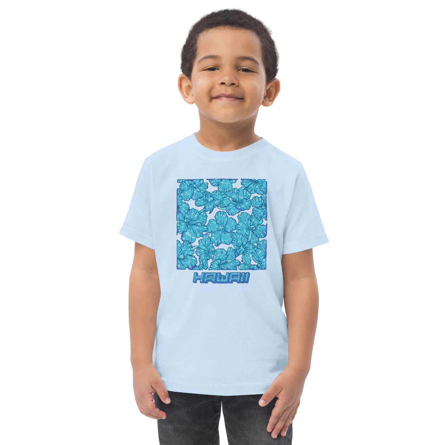 Blue Hibiscus Hawaii Toddler Jersey T-Shirt