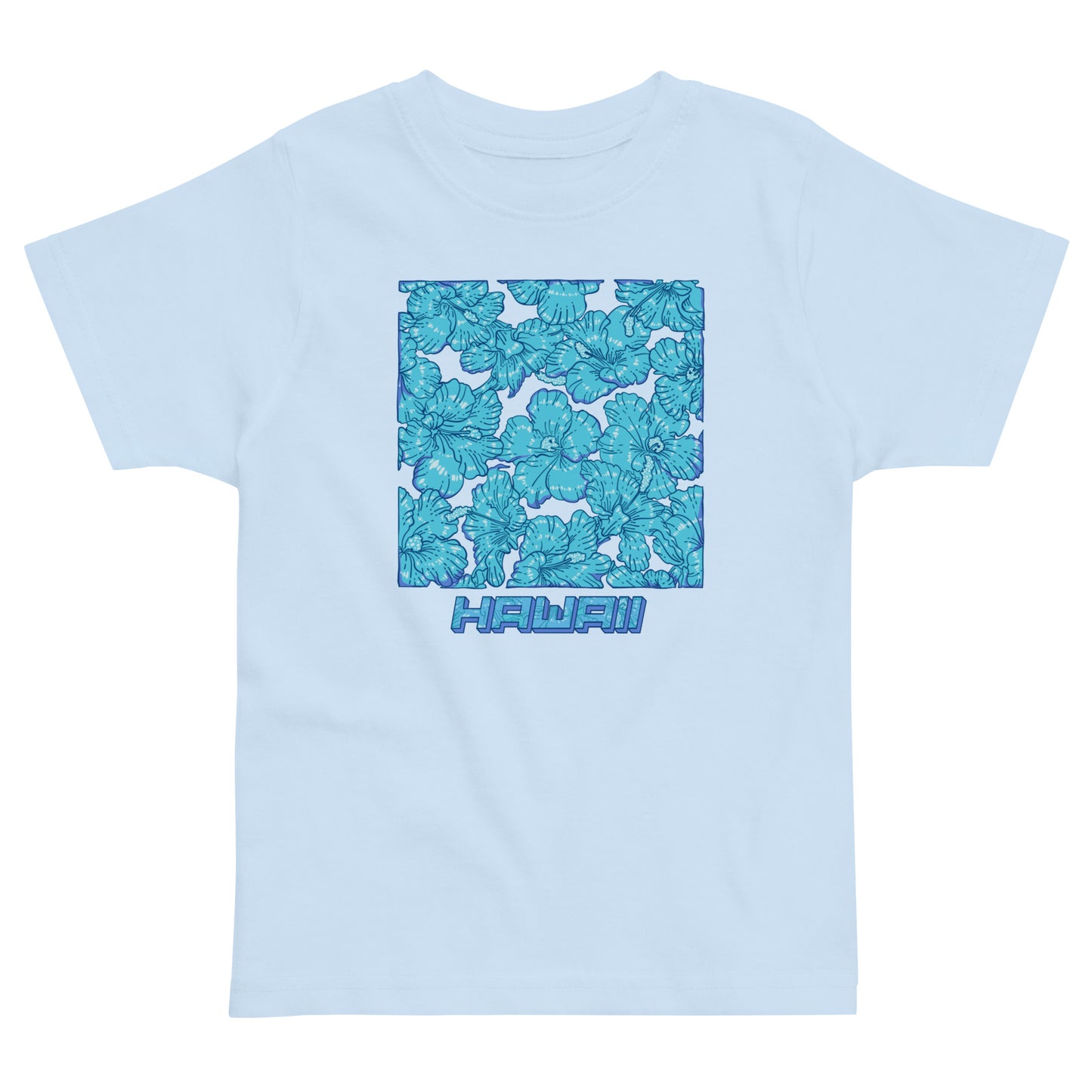 Blue Hibiscus Hawaii Toddler Jersey T-Shirt