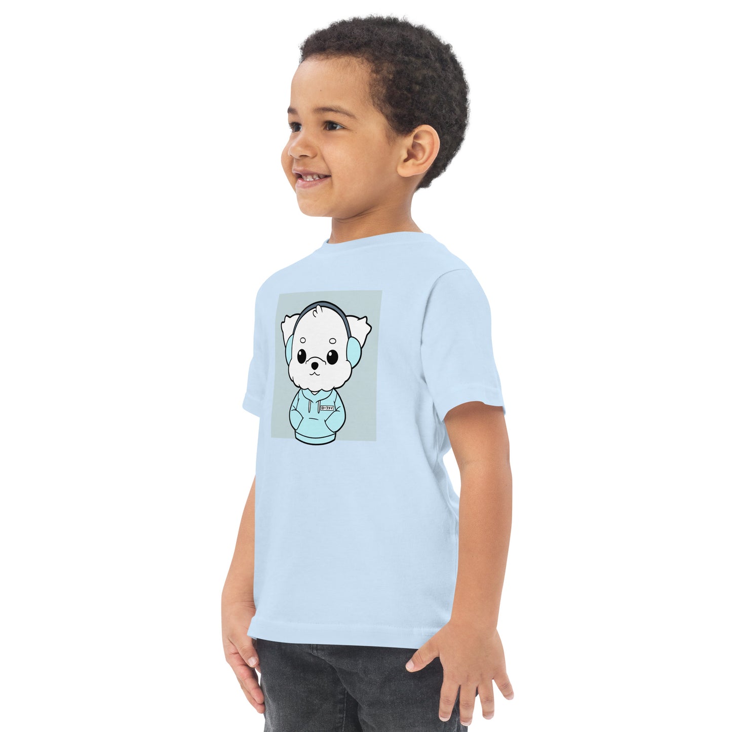 Lo-Fi Puppy Blue Toddler Jersey T-Shirt