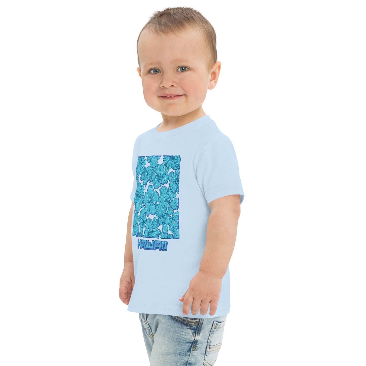 Blue Hibiscus Hawaii Toddler Jersey T-Shirt