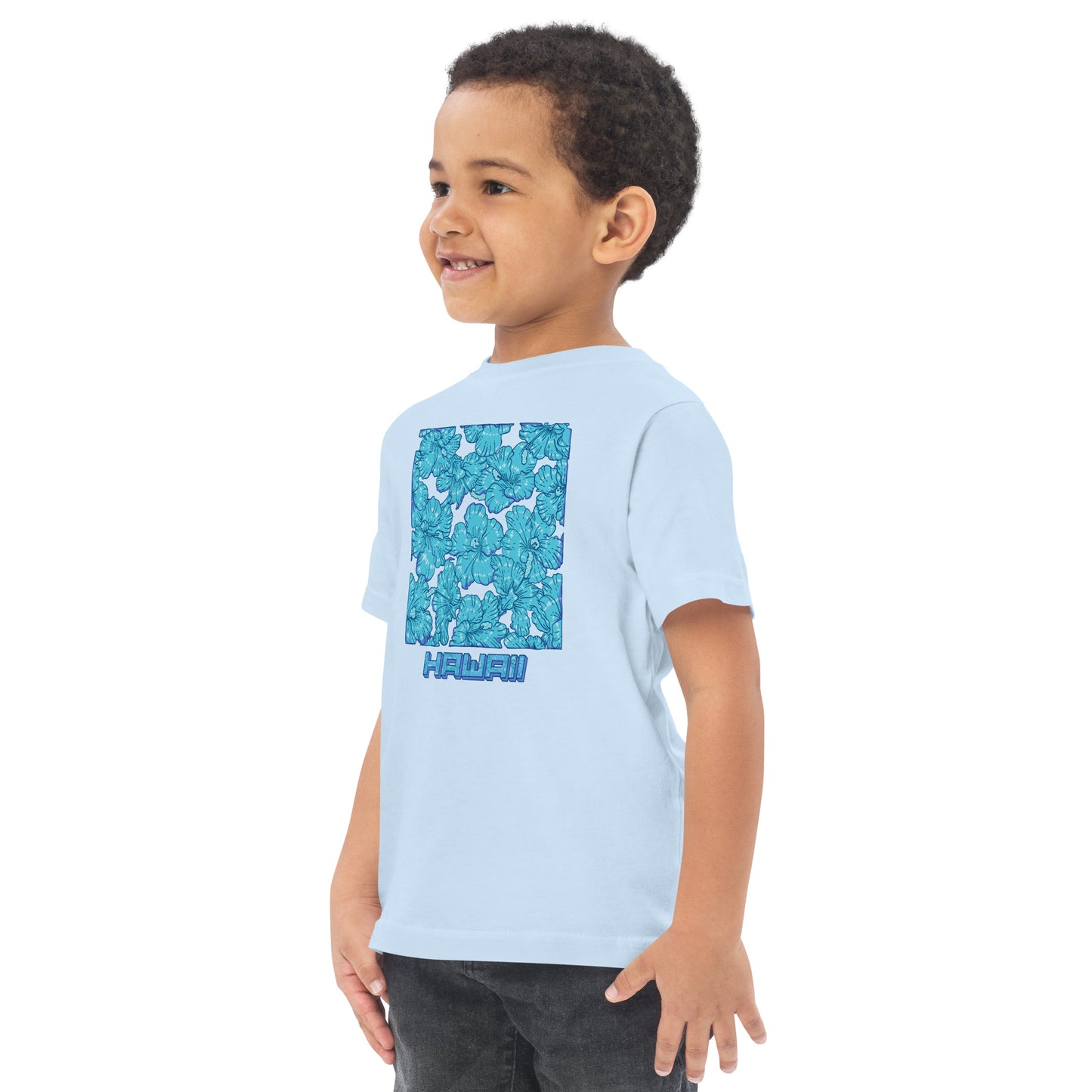 Blue Hibiscus Hawaii Toddler Jersey T-Shirt