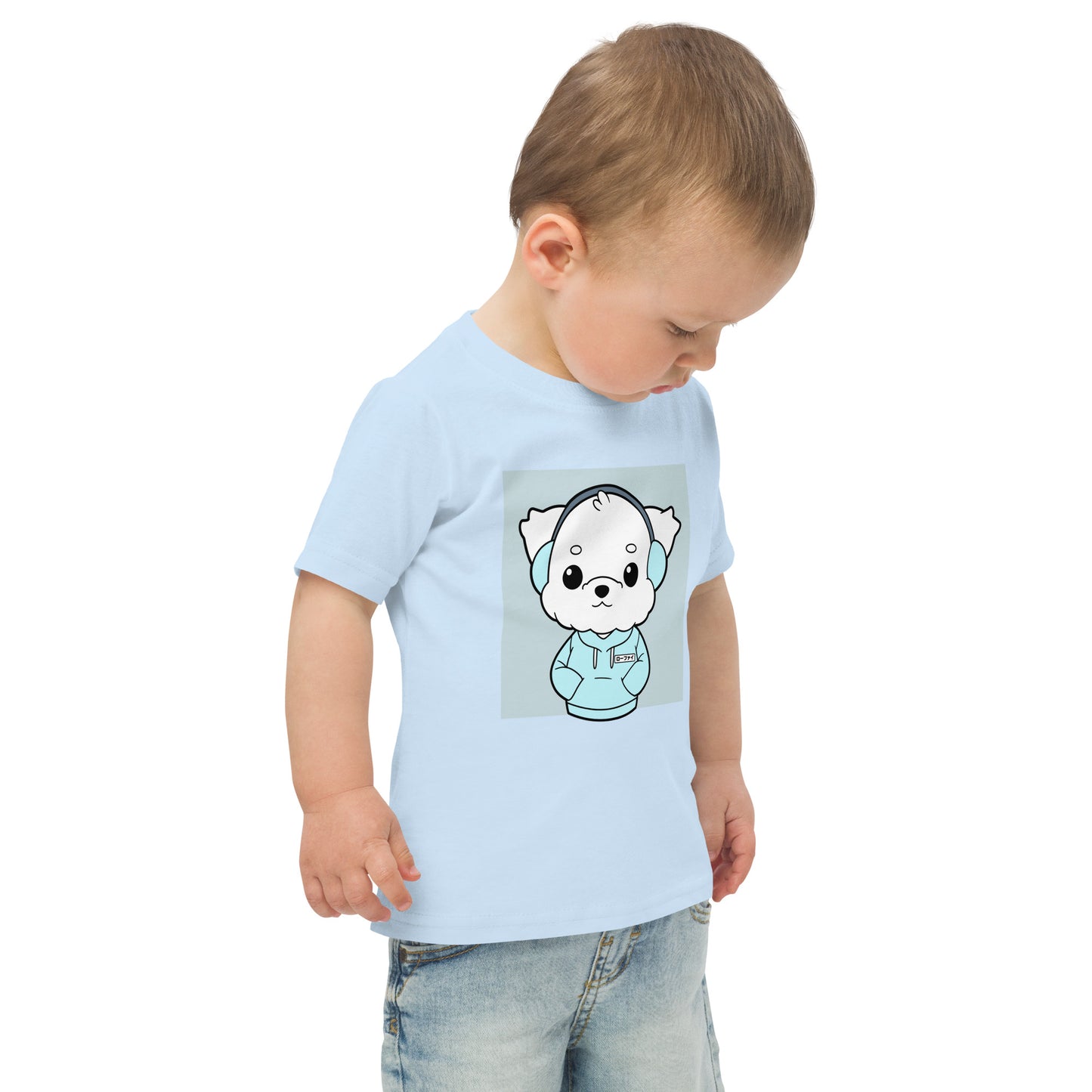 Lo-Fi Puppy Blue Toddler Jersey T-Shirt