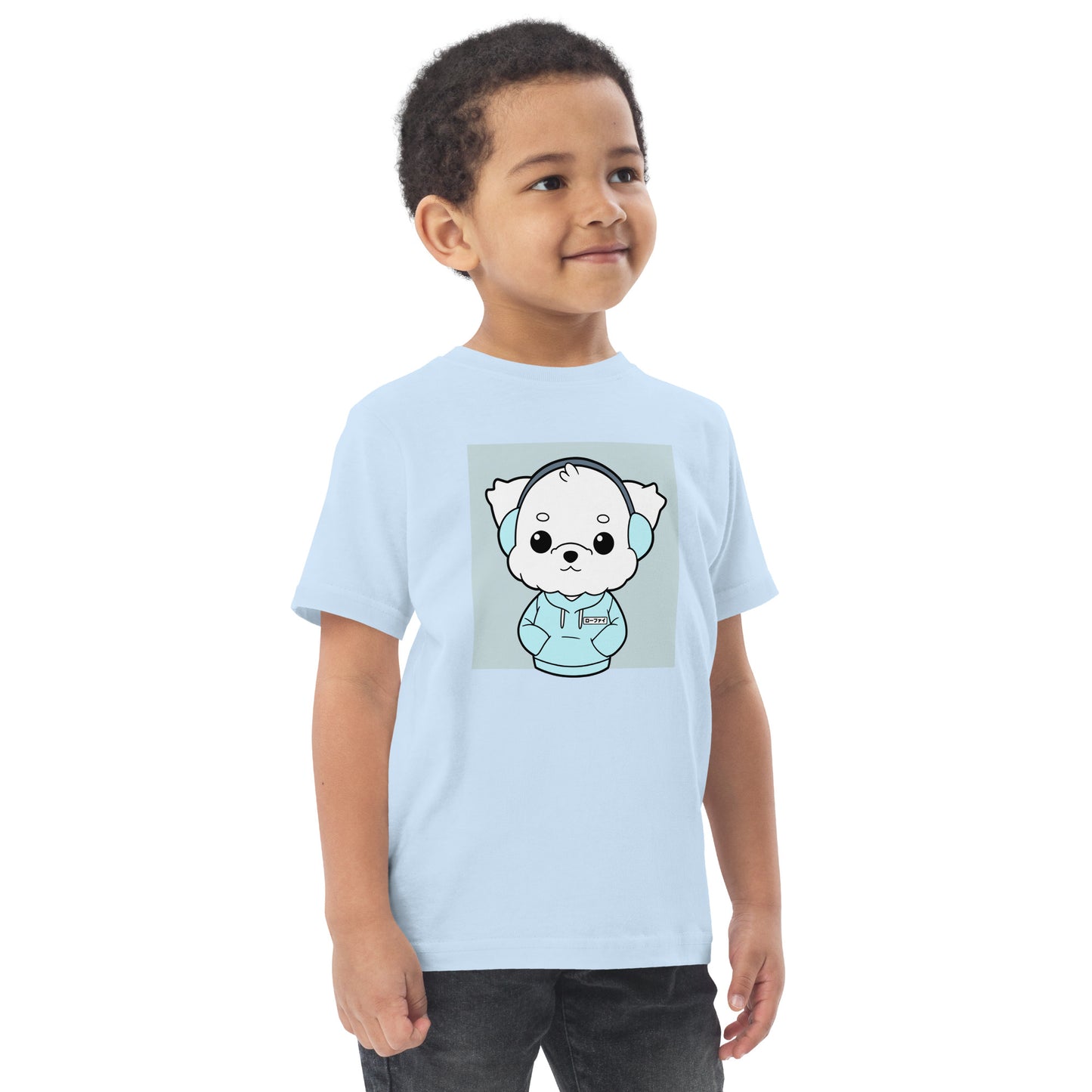 Lo-Fi Puppy Blue Toddler Jersey T-Shirt