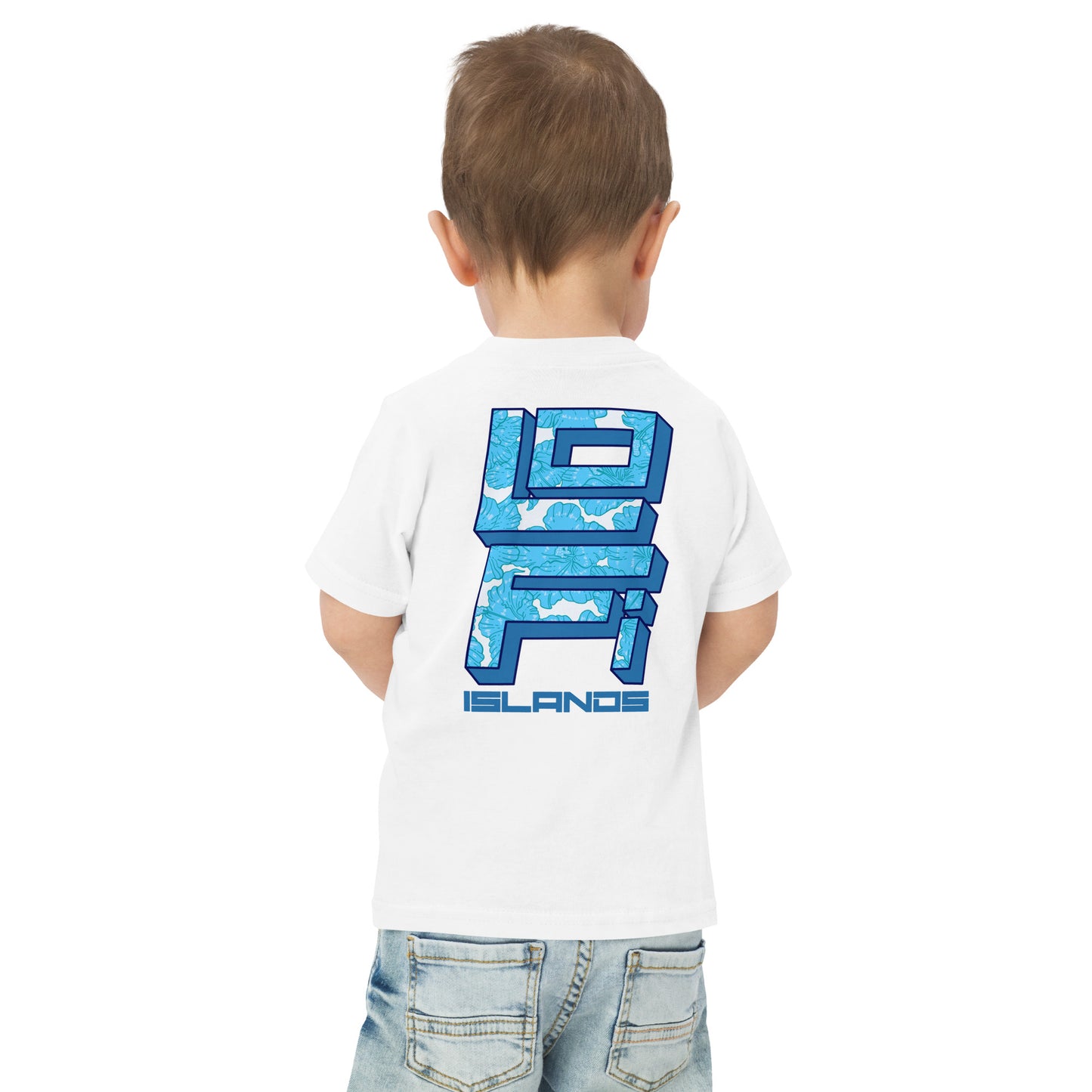 Blue Hibiscus Hawaii Toddler Jersey T-Shirt