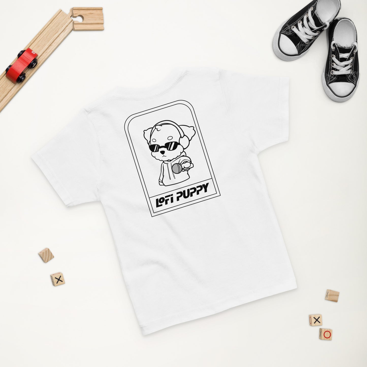 Lo-Fi Puppy White Toddler Jersey T-Shirt