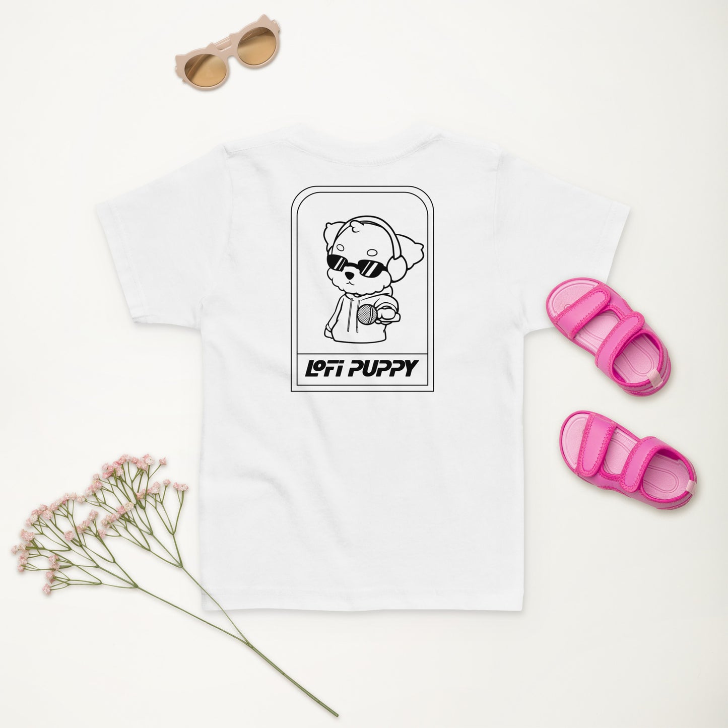 Lo-Fi Puppy White Toddler Jersey T-Shirt