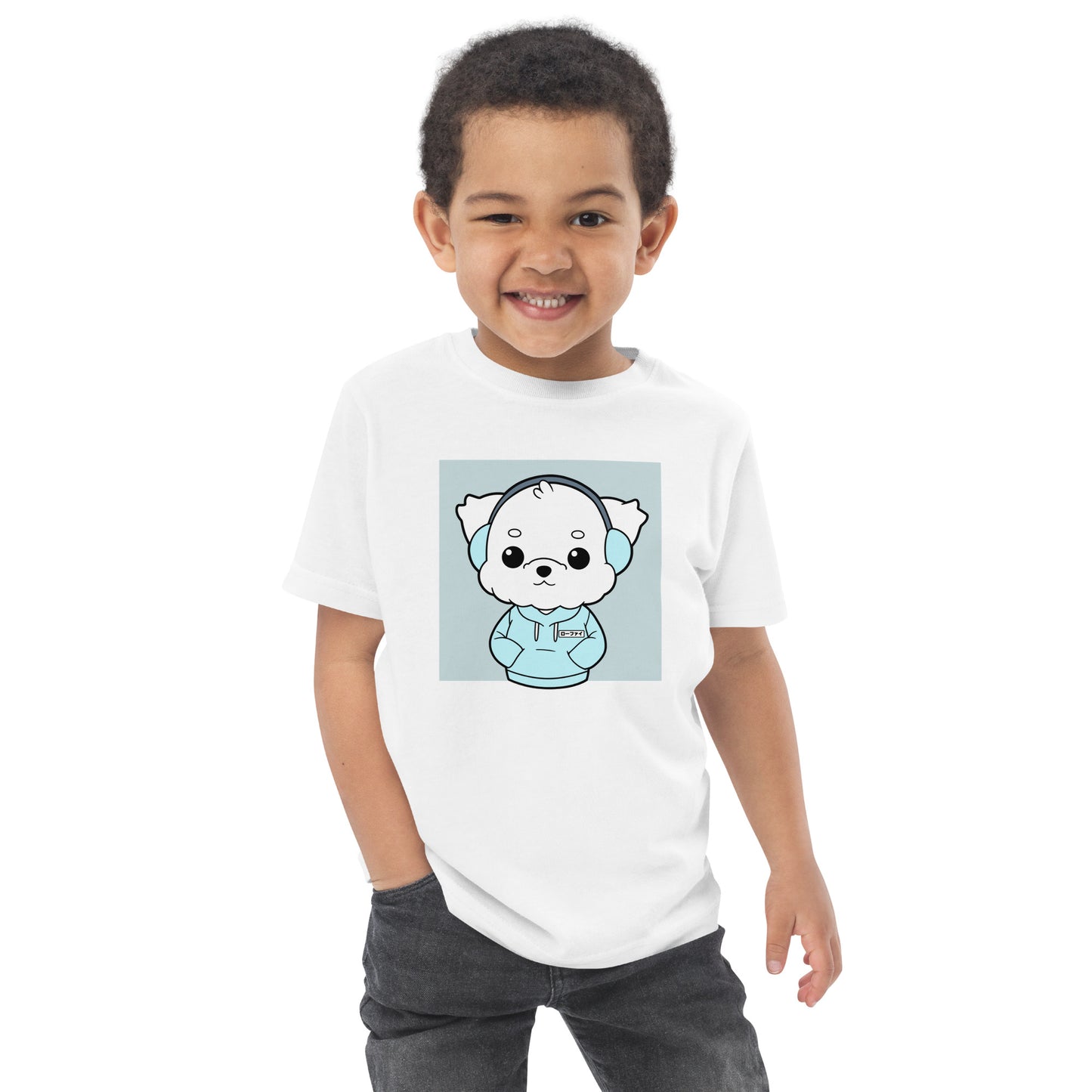 Lo-Fi Puppy Blue Toddler Jersey T-Shirt