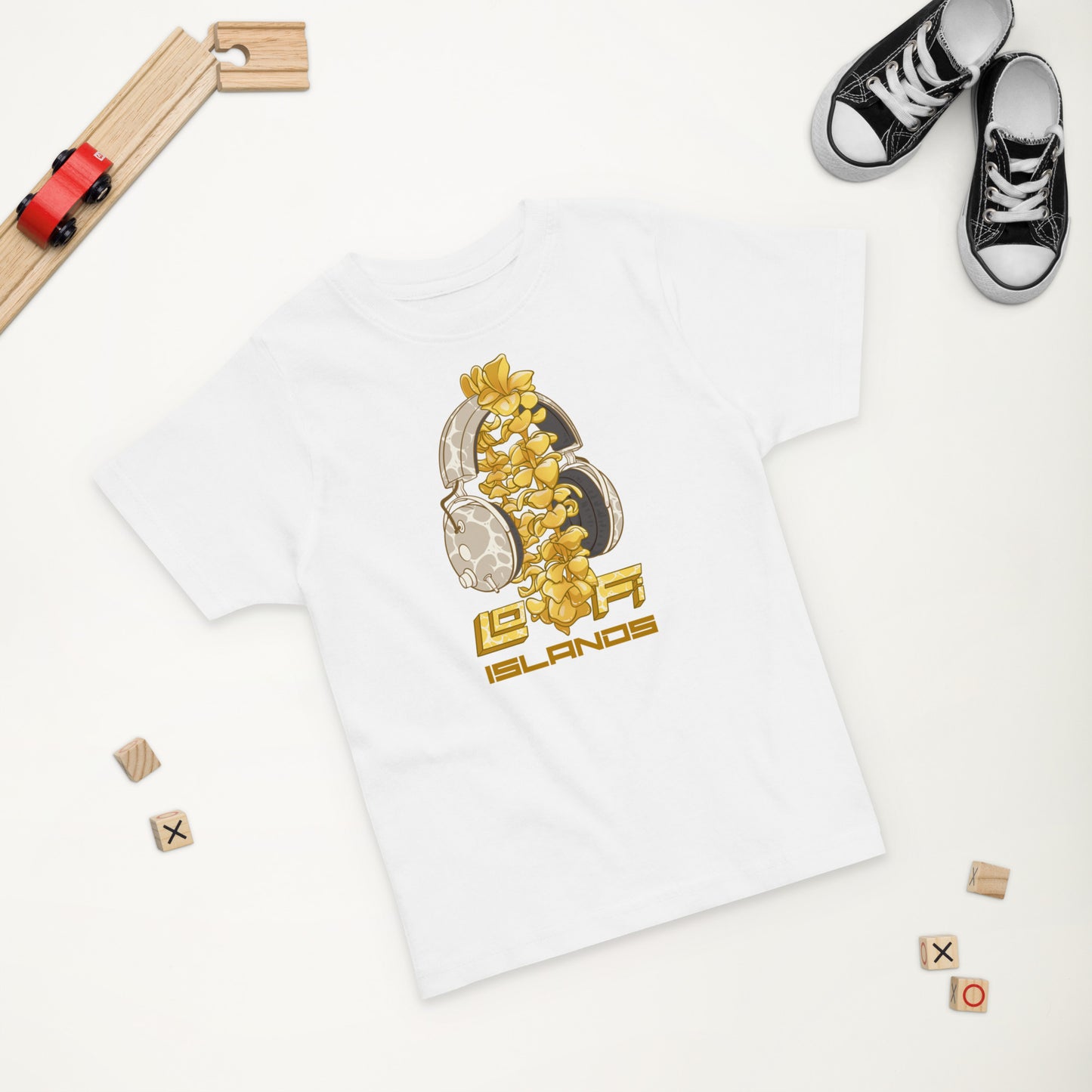 Lo-Fi Headphones Gold Lei Toddler Jersey T-Shirt