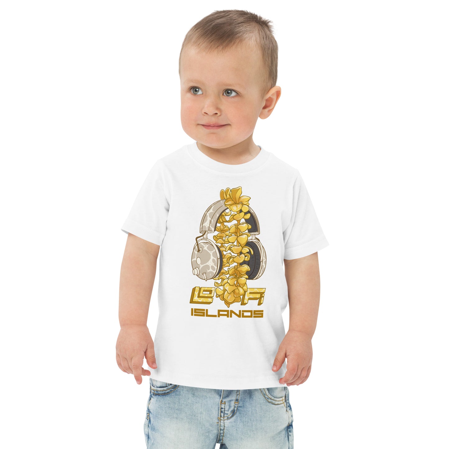 Lo-Fi Headphones Gold Lei Toddler Jersey T-Shirt