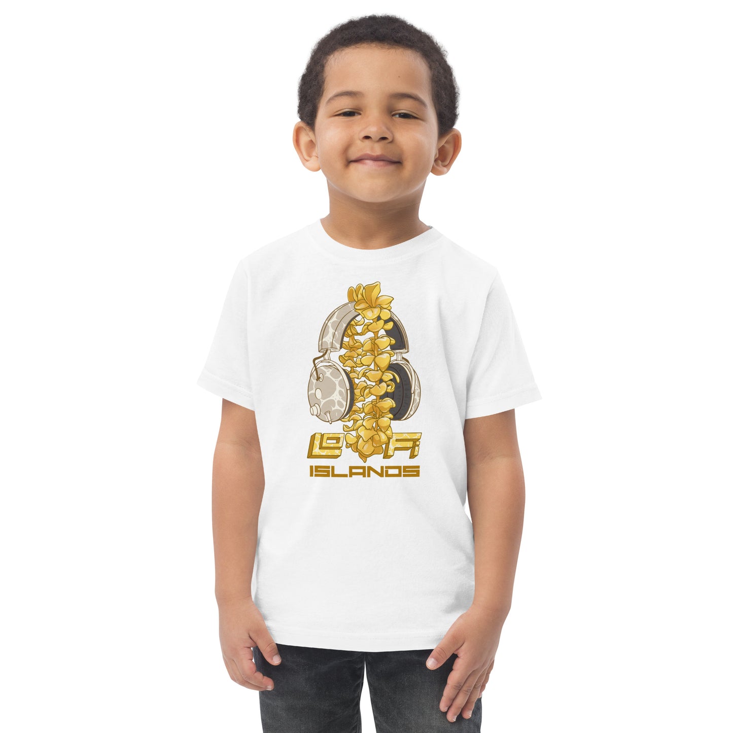 Lo-Fi Headphones Gold Lei Toddler Jersey T-Shirt