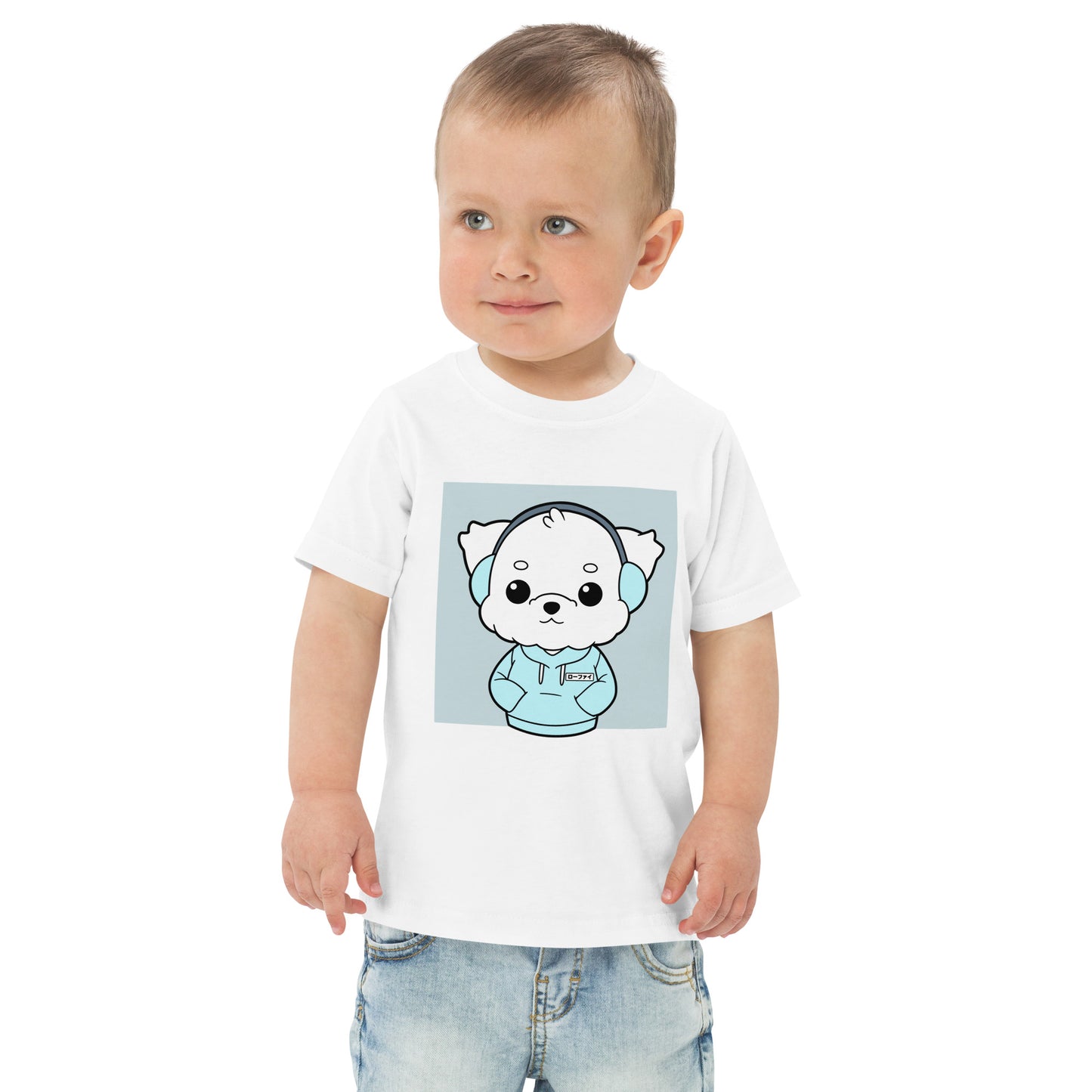 Lo-Fi Puppy Blue Toddler Jersey T-Shirt