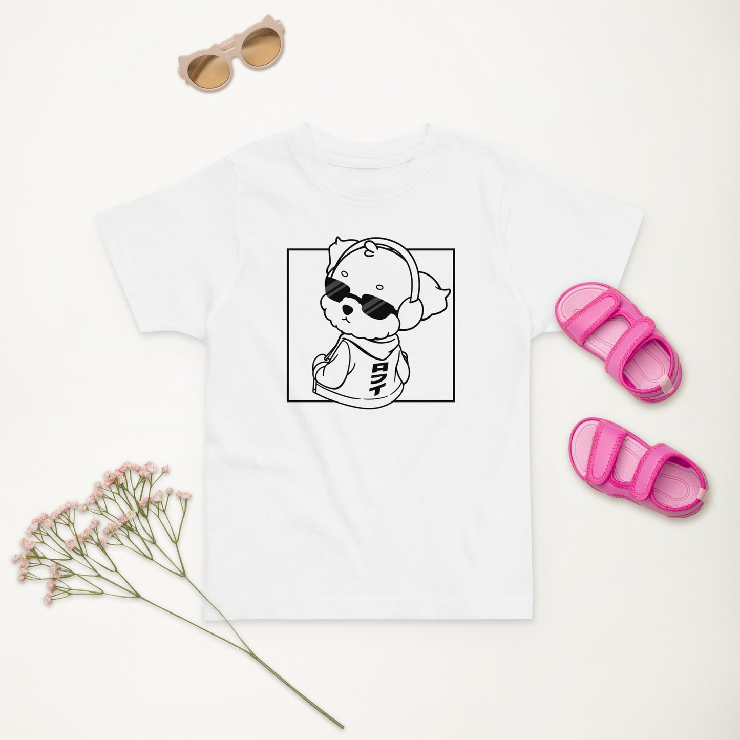 Lo-Fi Puppy White Toddler Jersey T-Shirt