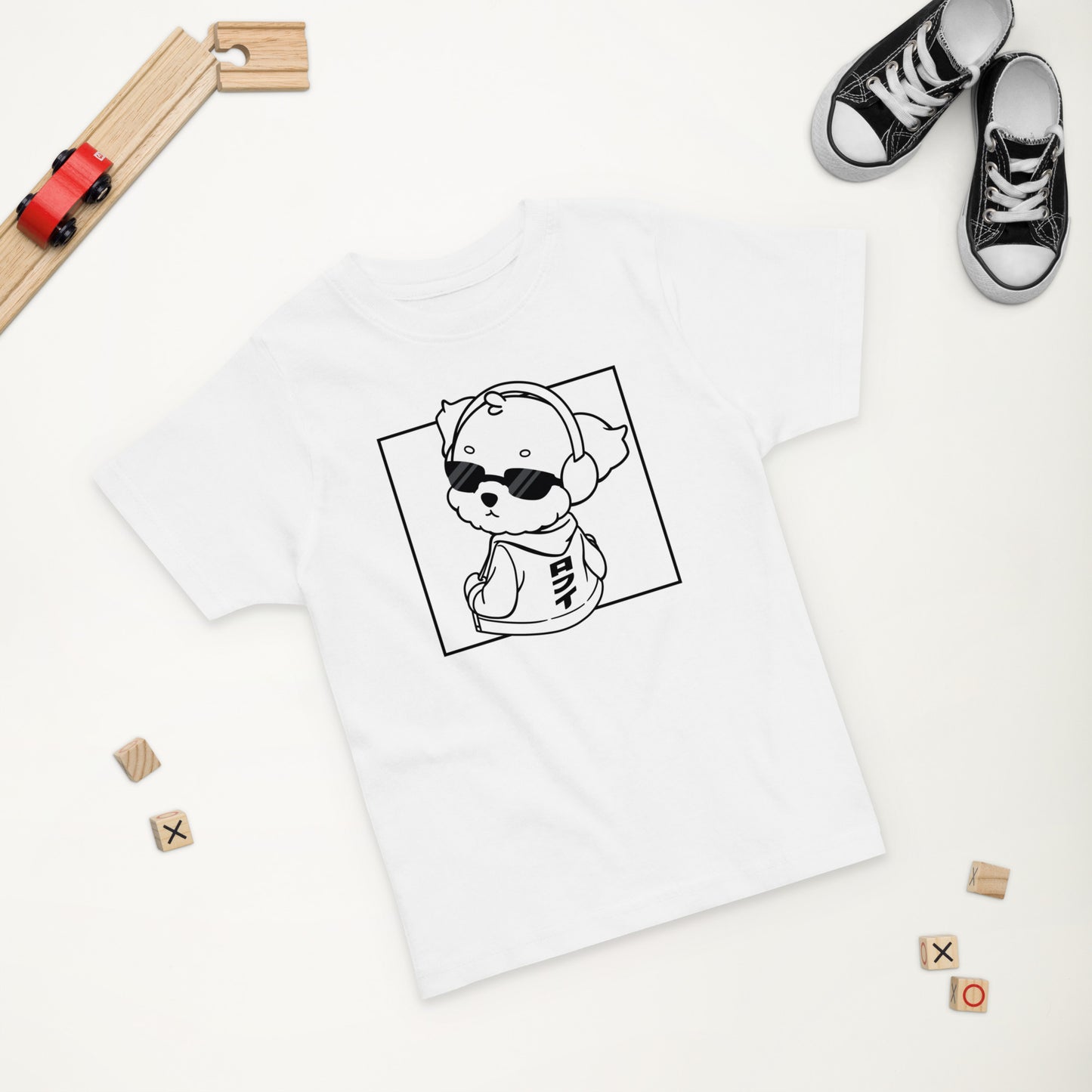 Lo-Fi Puppy White Toddler Jersey T-Shirt