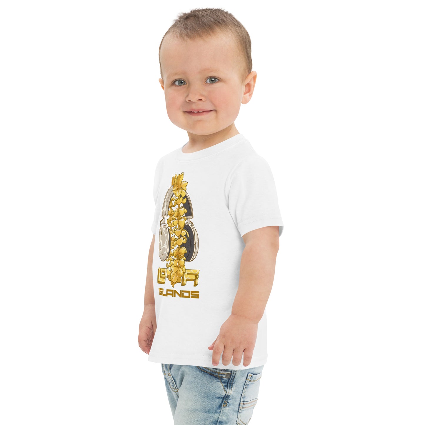 Lo-Fi Headphones Gold Lei Toddler Jersey T-Shirt