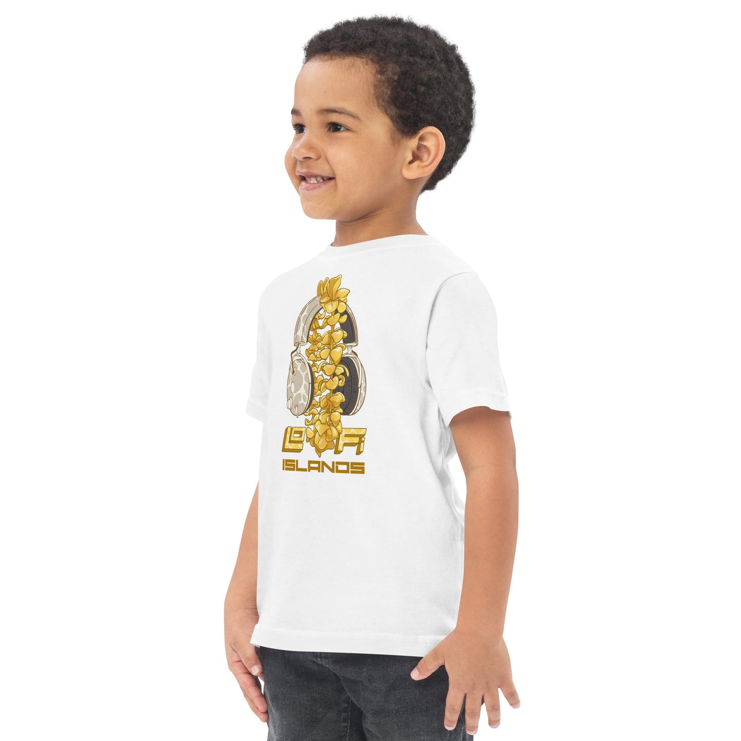 Lo-Fi Headphones Gold Lei Toddler Jersey T-Shirt