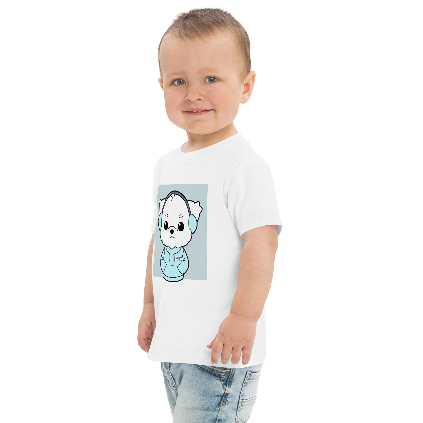 Lo-Fi Puppy Blue Toddler Jersey T-Shirt