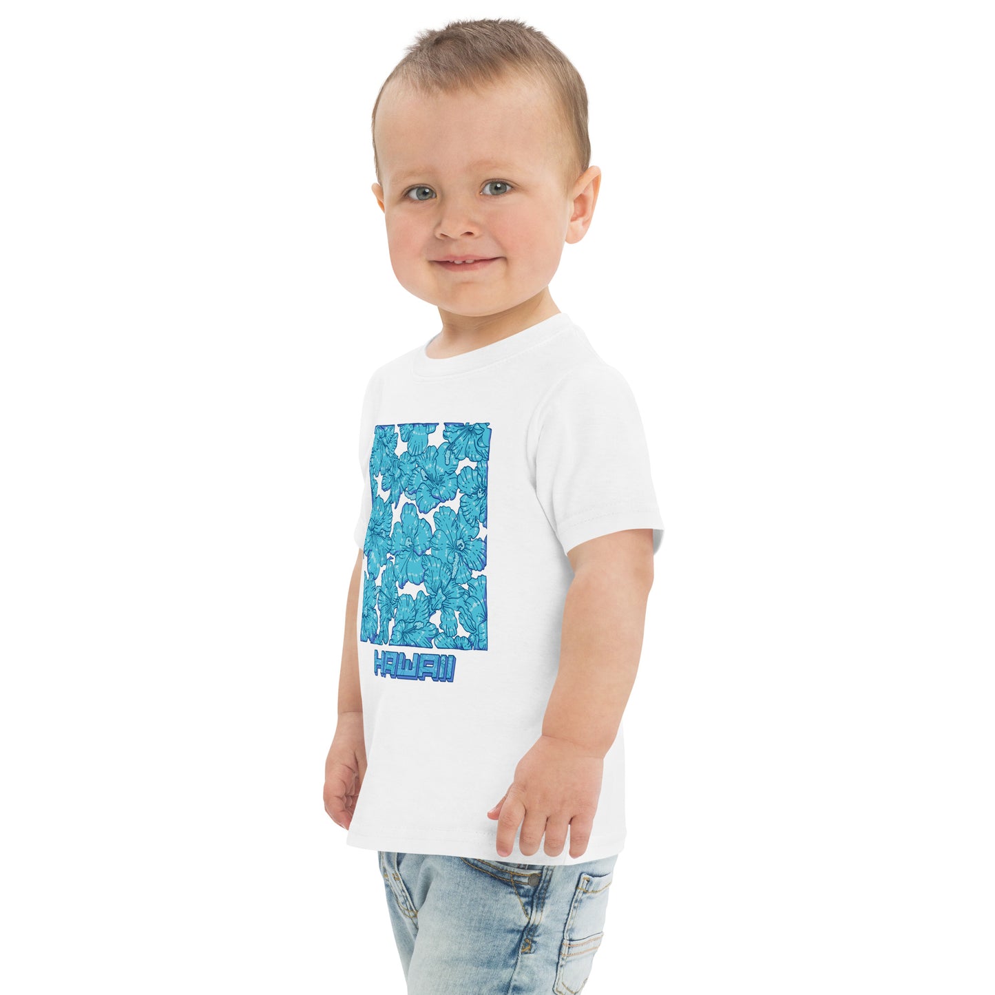 Blue Hibiscus Hawaii Toddler Jersey T-Shirt