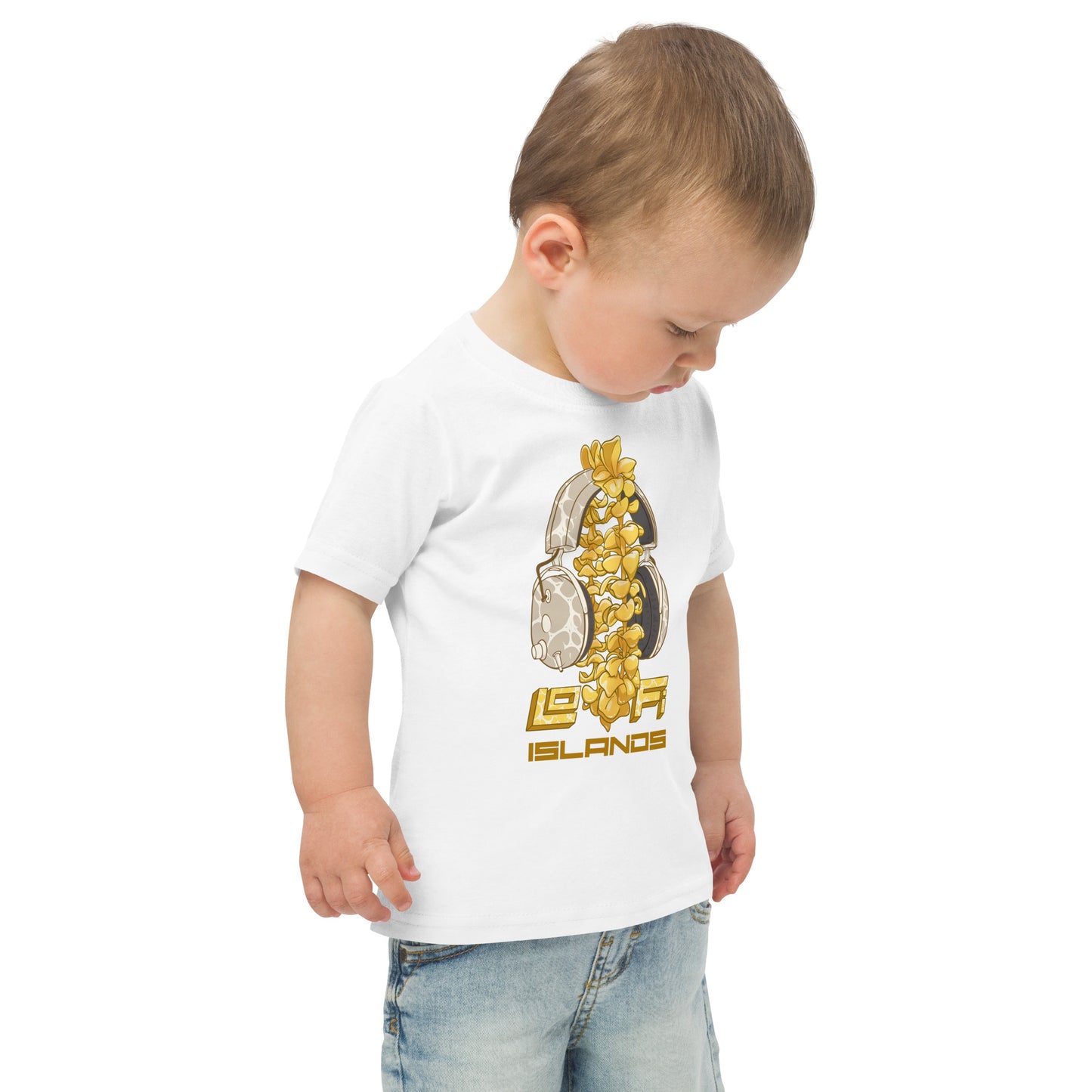 Lo-Fi Headphones Gold Lei Toddler Jersey T-Shirt