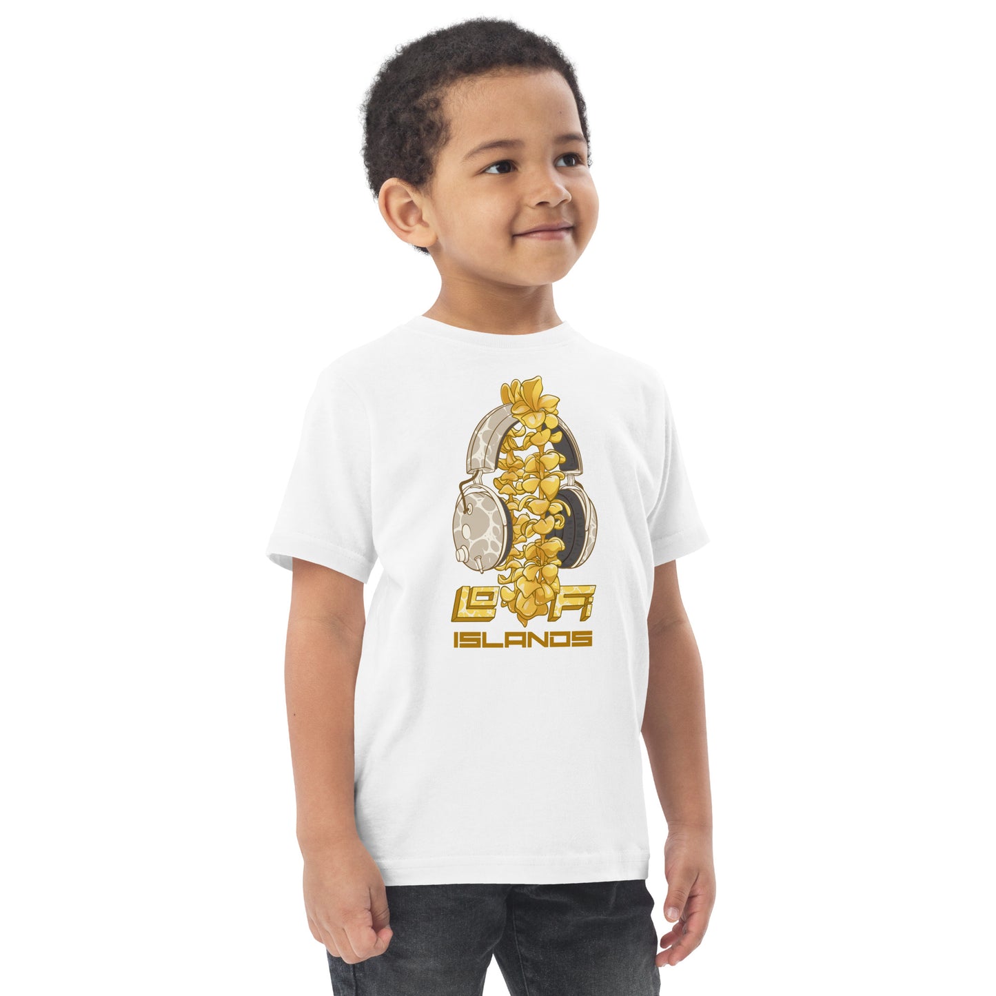 Lo-Fi Headphones Gold Lei Toddler Jersey T-Shirt