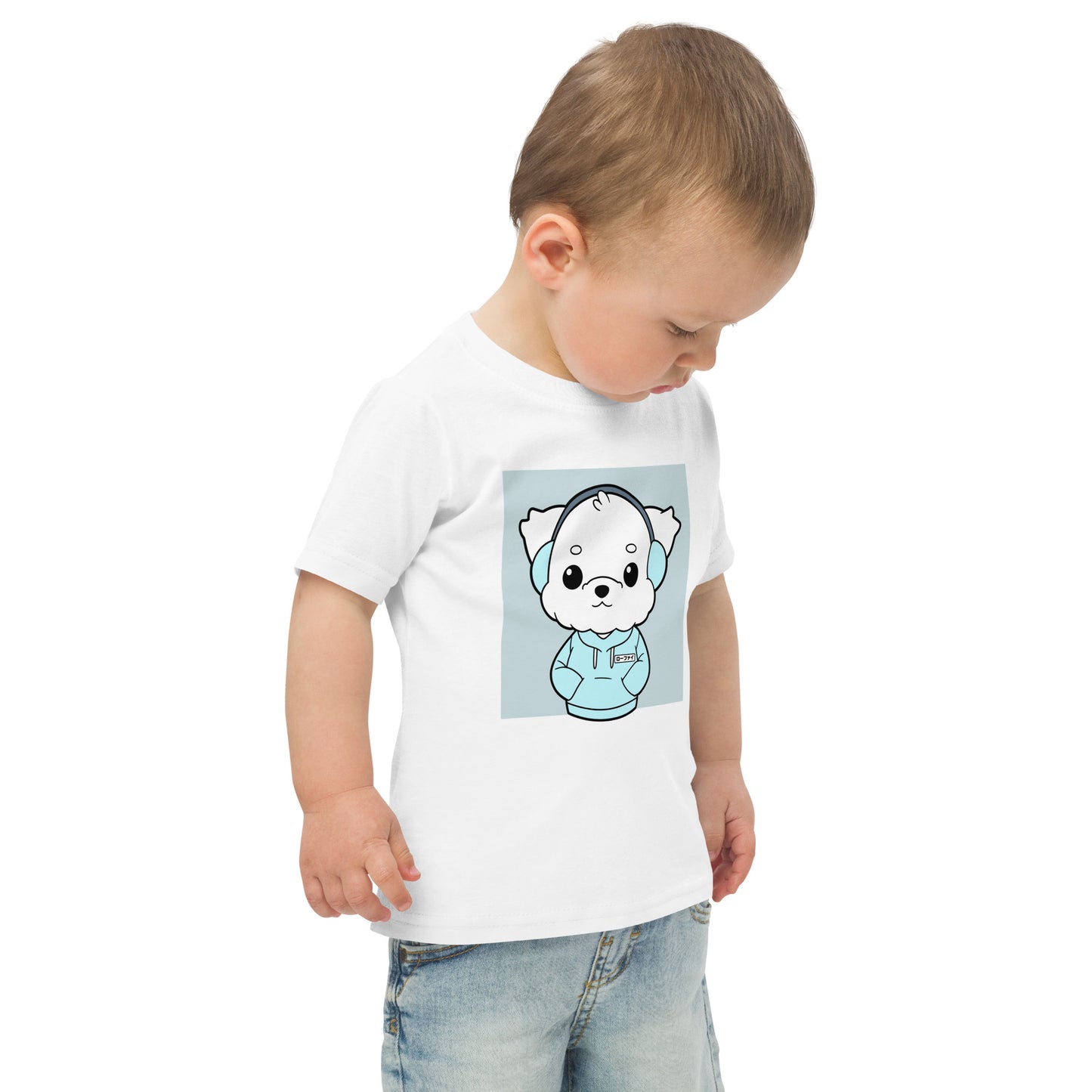 Lo-Fi Puppy Blue Toddler Jersey T-Shirt