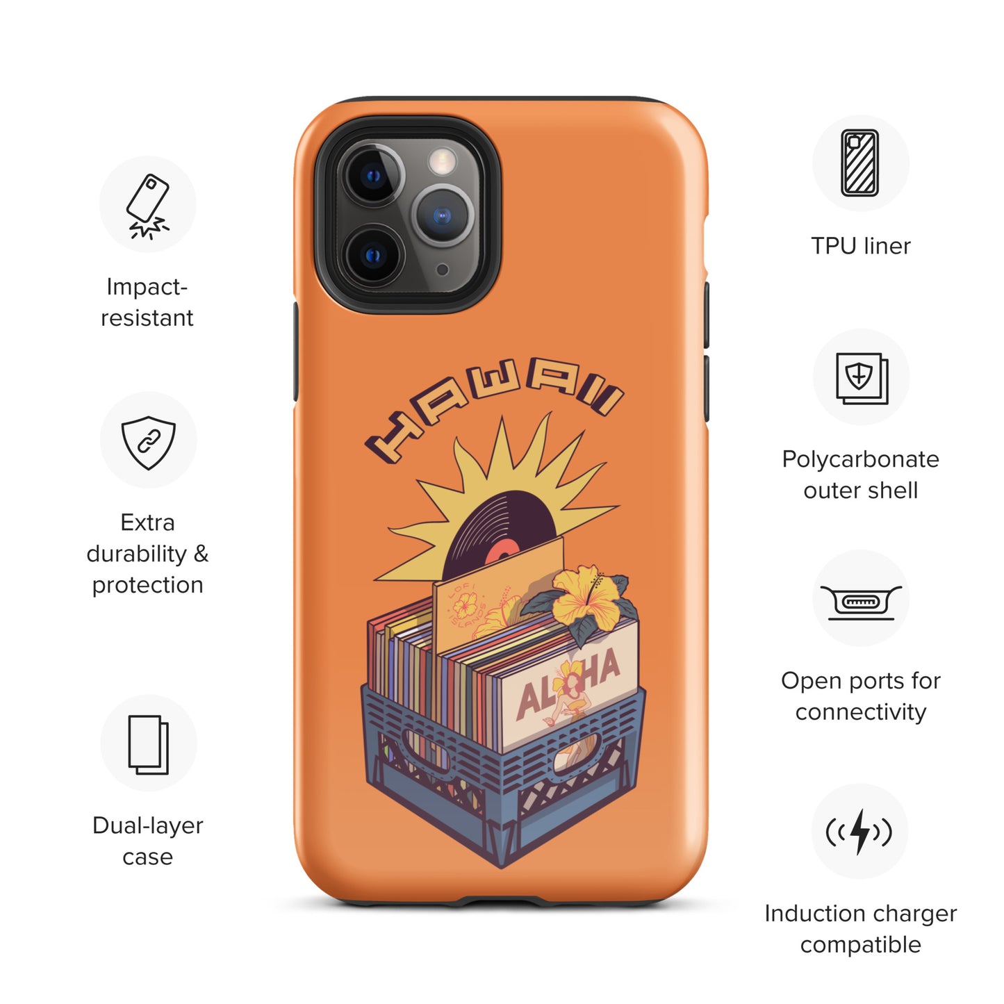 Hawaii Lo-Fi Vinyl Tough Case for iPhone®