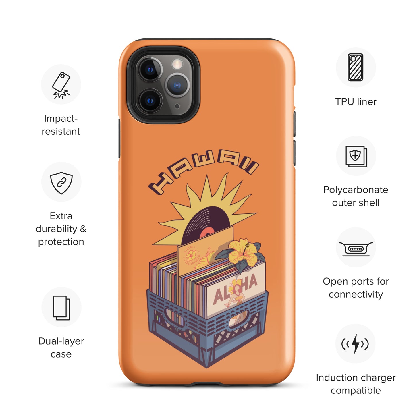 Hawaii Lo-Fi Vinyl Tough Case for iPhone®