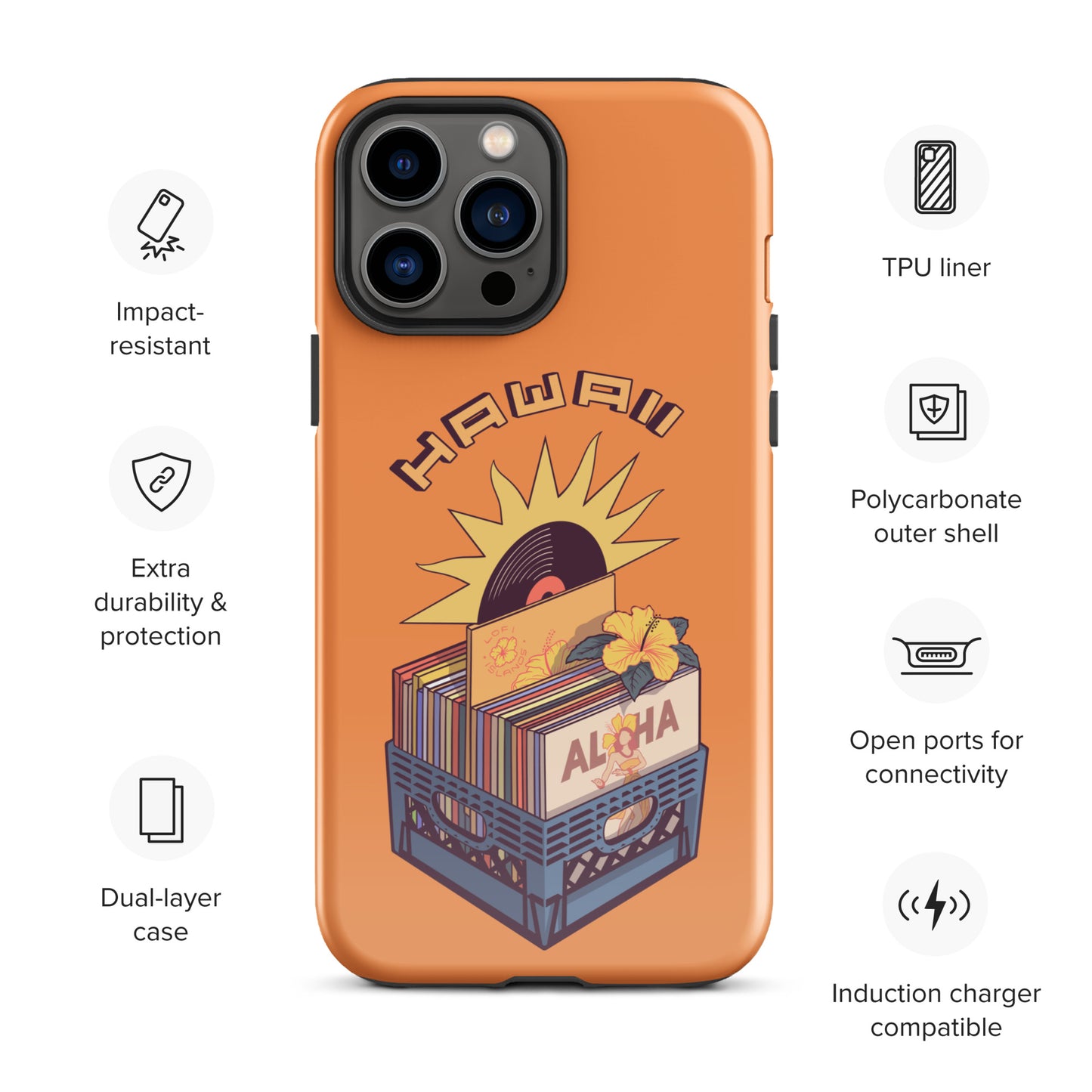 Hawaii Lo-Fi Vinyl Tough Case for iPhone®