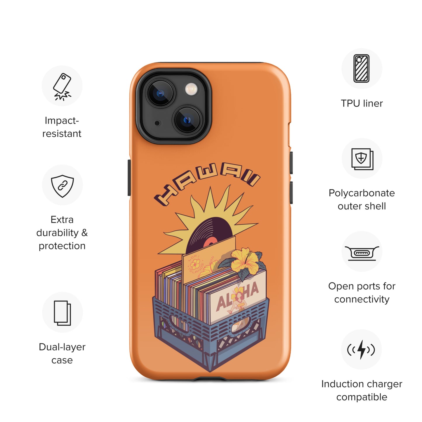 Hawaii Lo-Fi Vinyl Tough Case for iPhone®