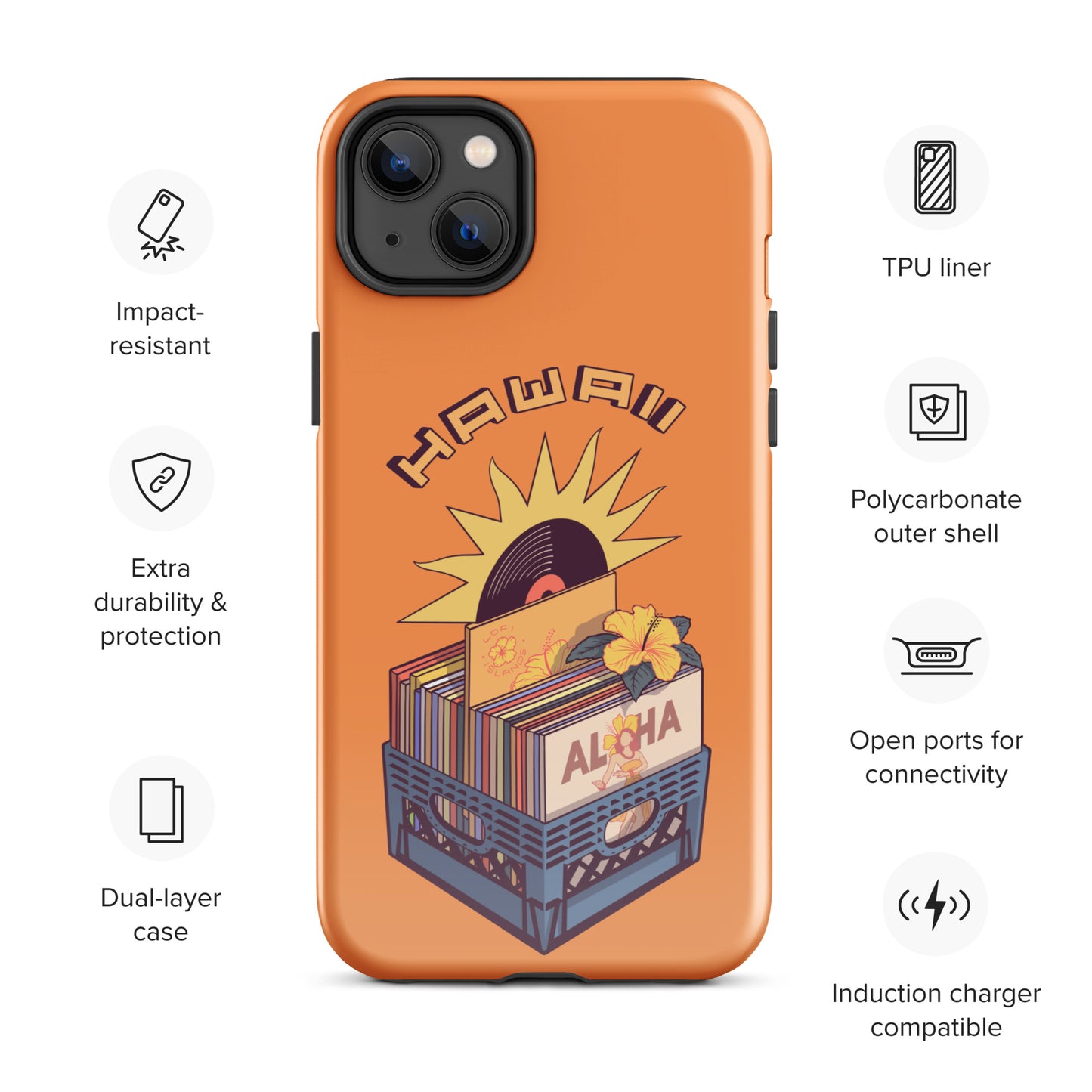 Hawaii Lo-Fi Vinyl Tough Case for iPhone®