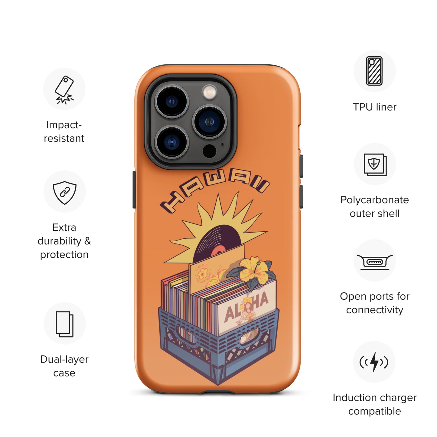 Hawaii Lo-Fi Vinyl Tough Case for iPhone®