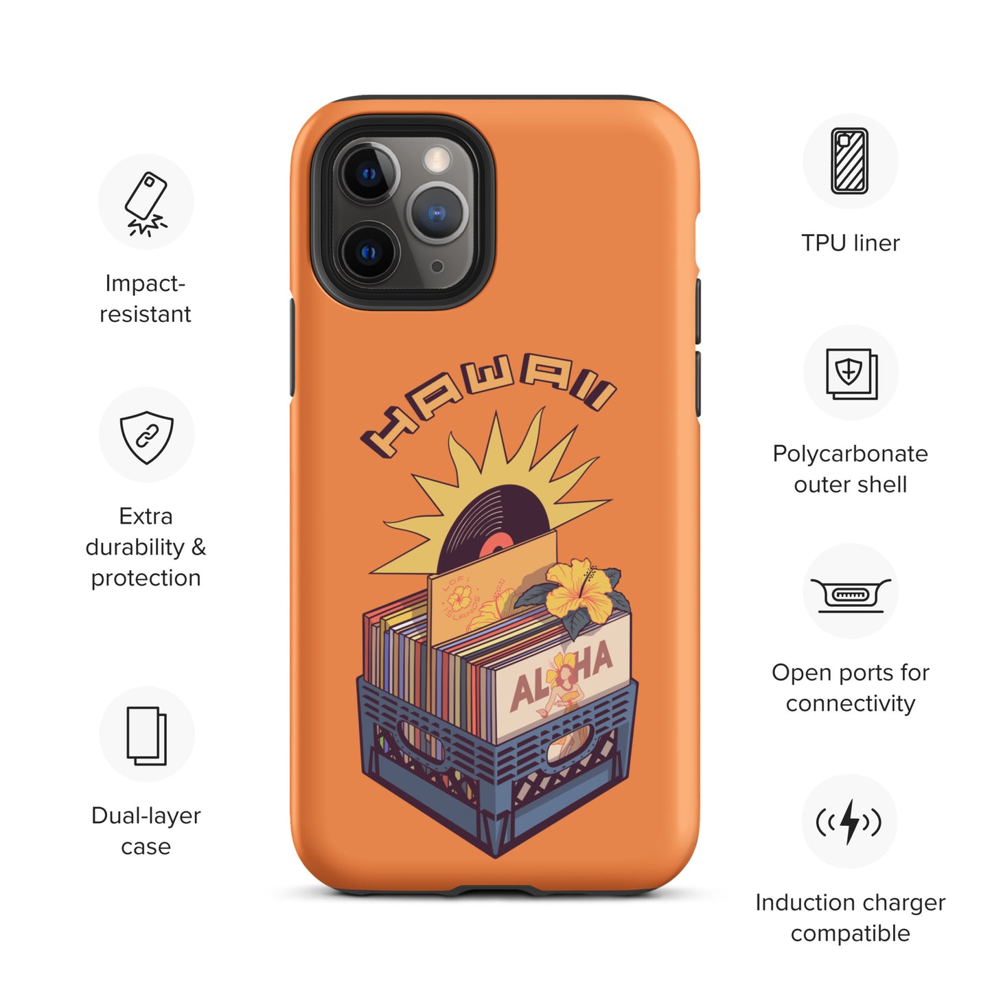 Hawaii Lo-Fi Vinyl Tough Case for iPhone®