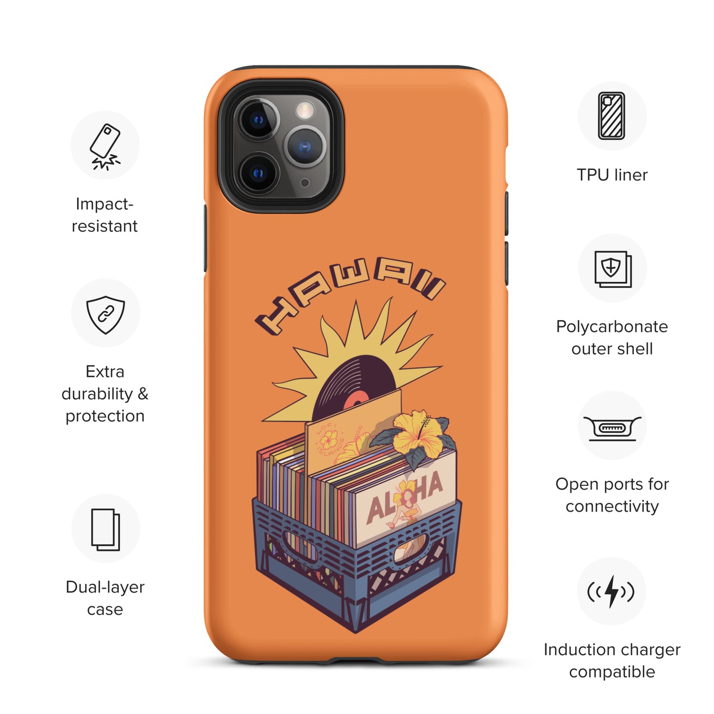 Hawaii Lo-Fi Vinyl Tough Case for iPhone®