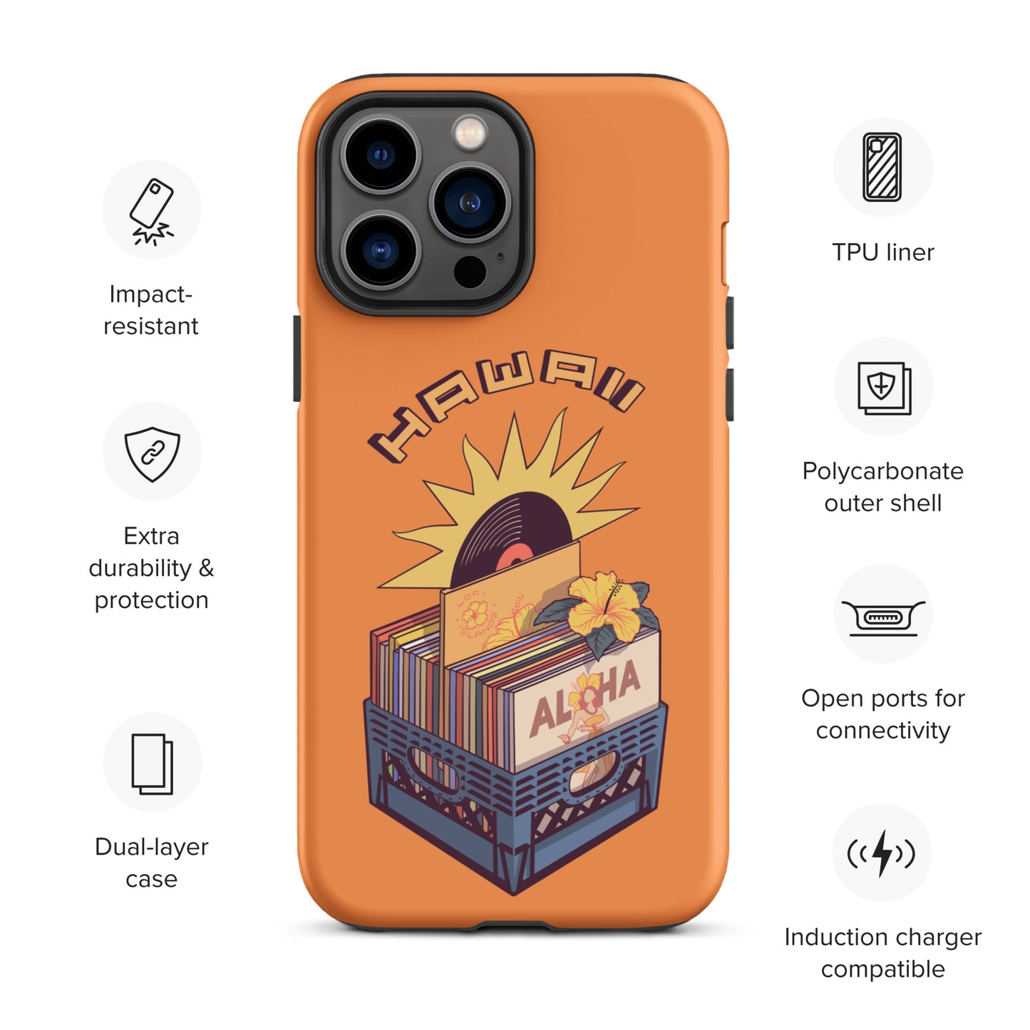 Hawaii Lo-Fi Vinyl Tough Case for iPhone®