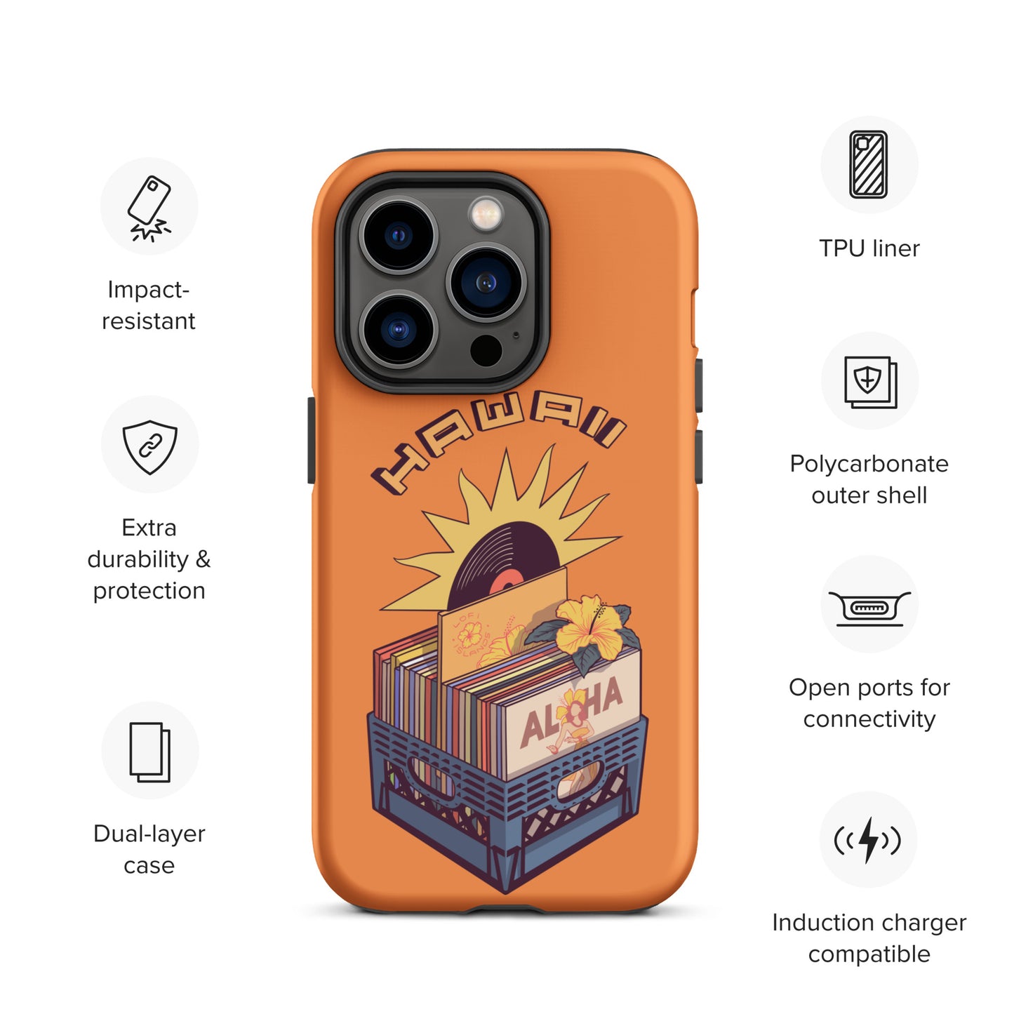 Hawaii Lo-Fi Vinyl Tough Case for iPhone®