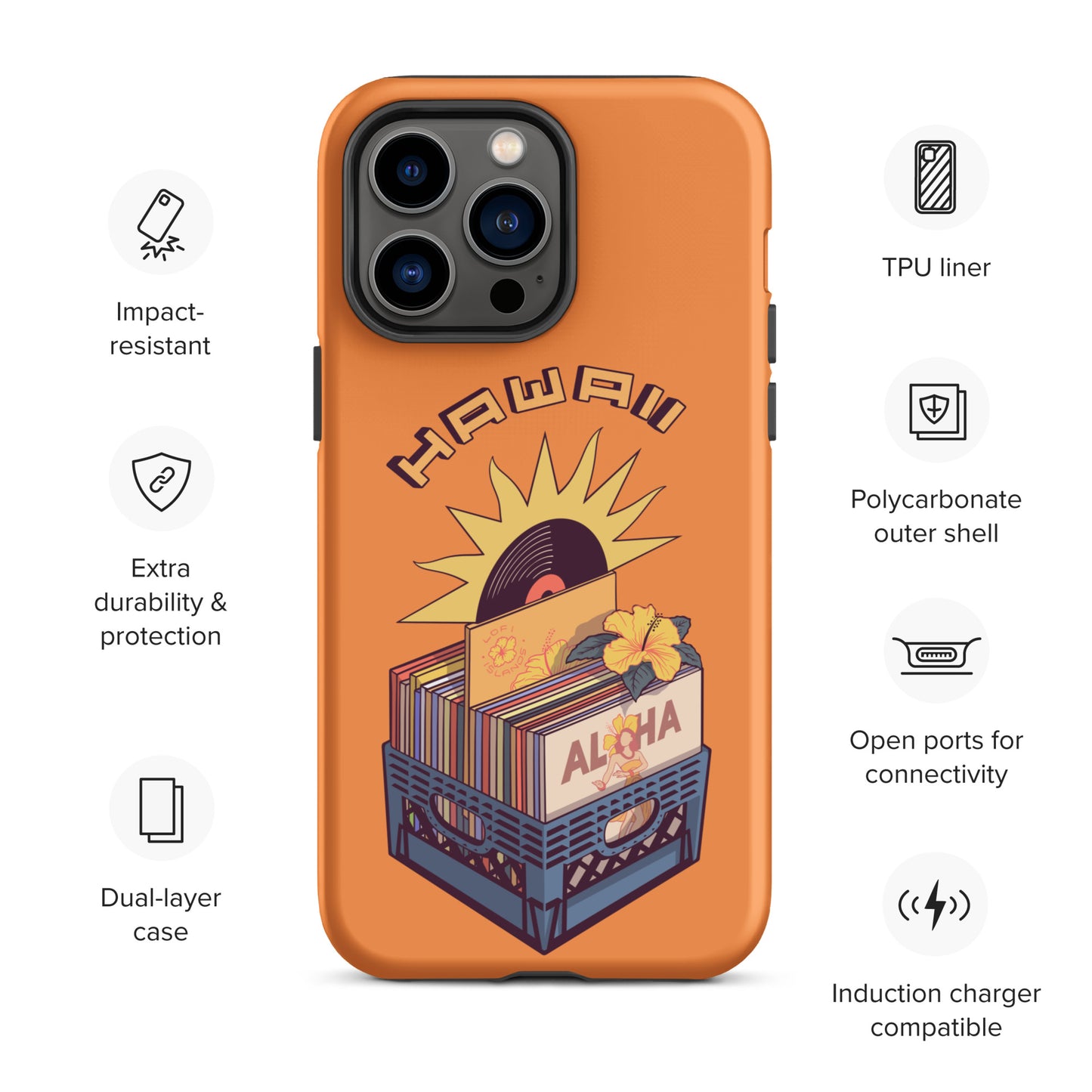 Hawaii Lo-Fi Vinyl Tough Case for iPhone®