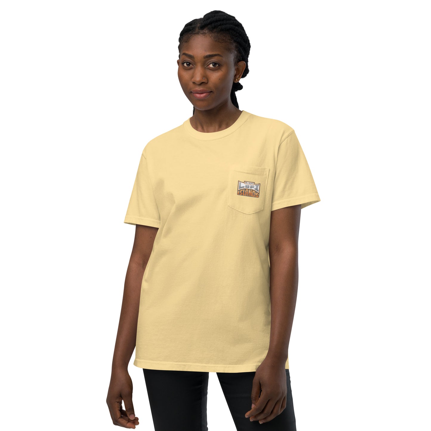 Lo-Fi Headphones Gold Lei Unisex Garment-Dyed Pocket T-Shirt