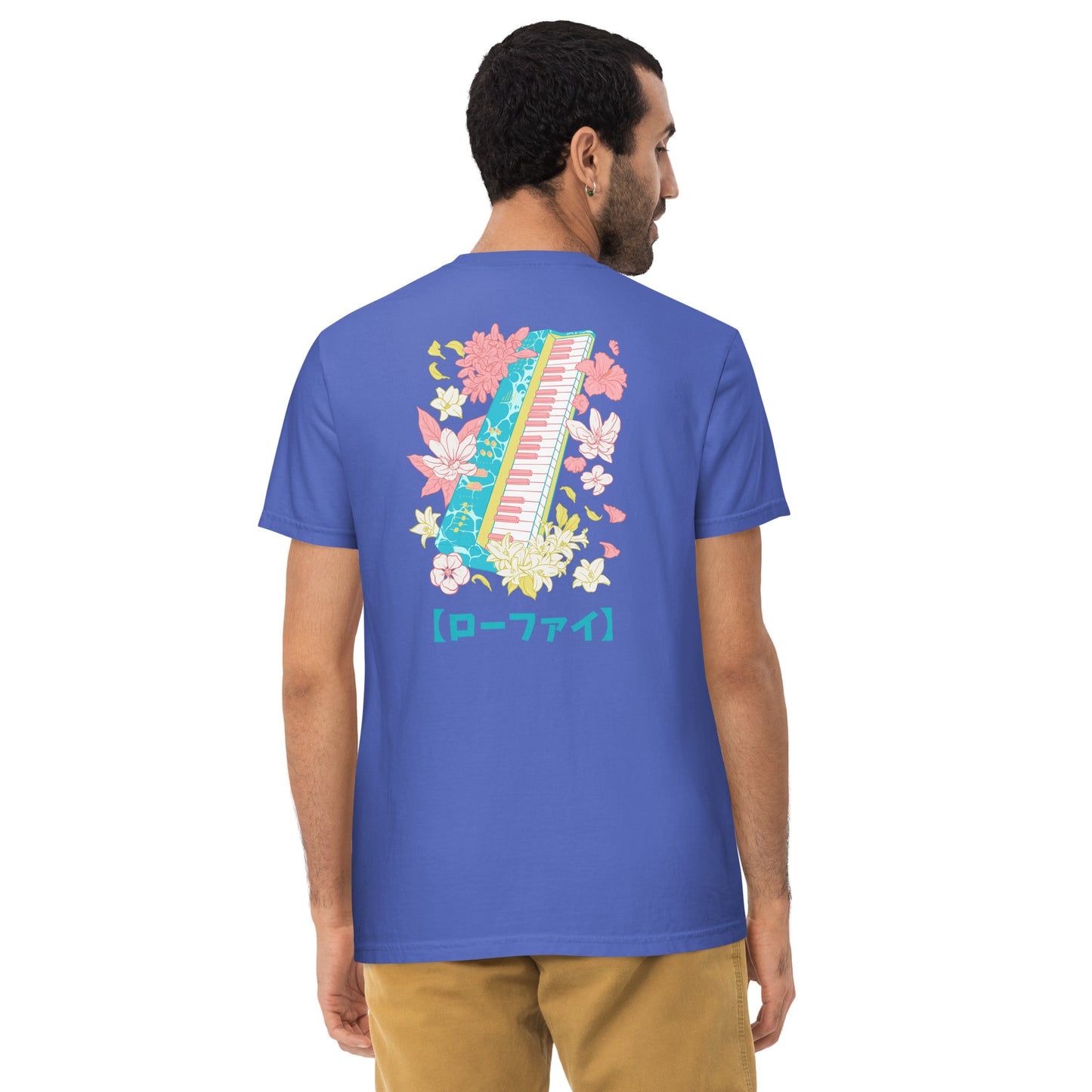 Lo-Fi Islands Keyboard Unisex Garment-Dyed Pocket T-Shirt