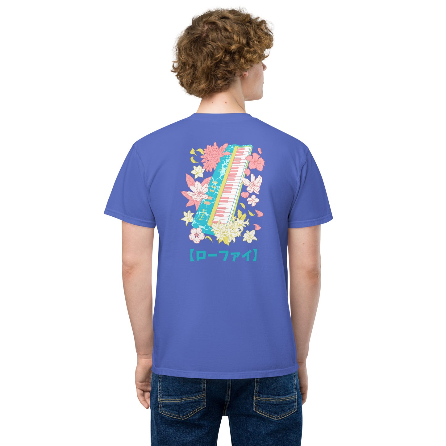 Lo-Fi Islands Keyboard Unisex Garment-Dyed Pocket T-Shirt