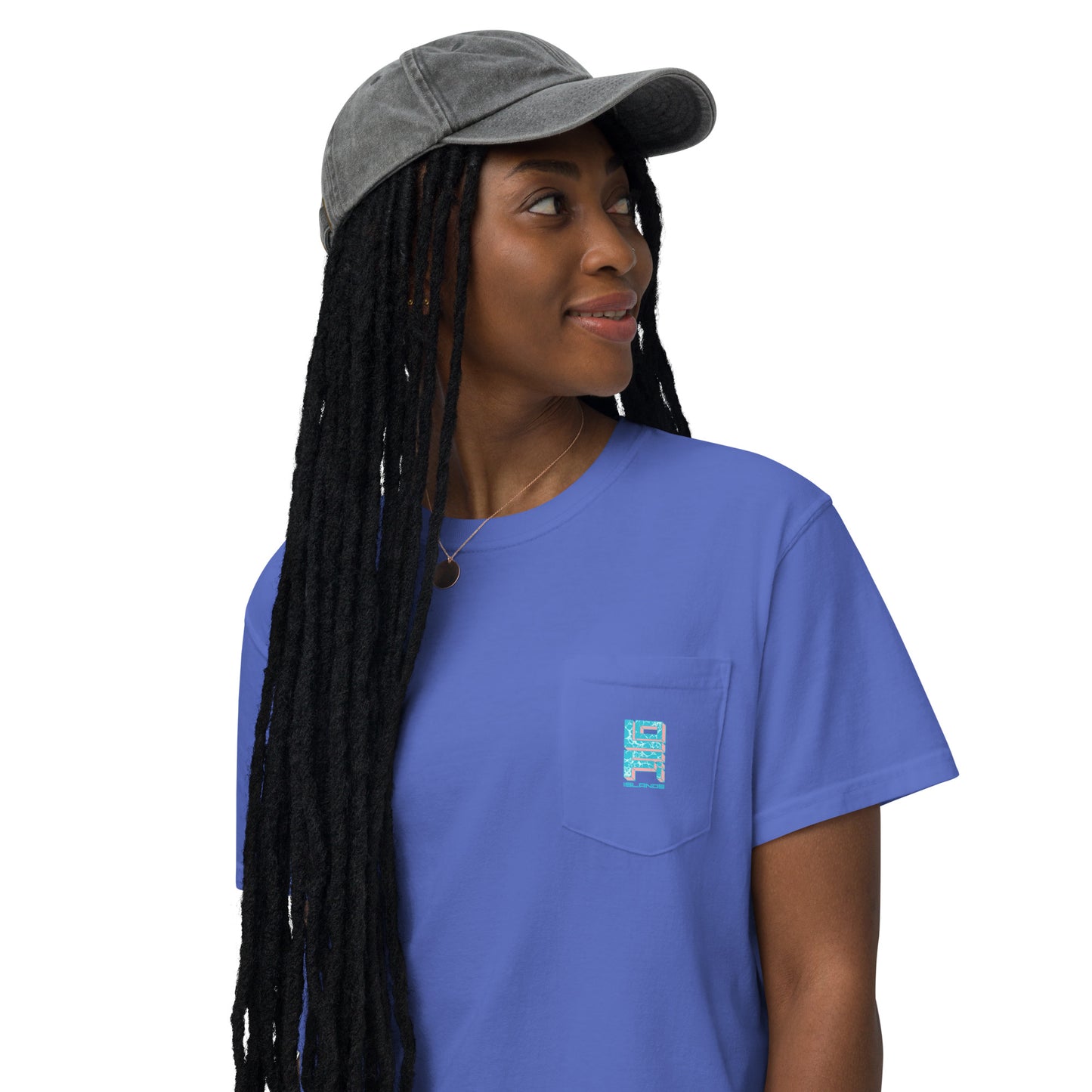 Lo-Fi Islands Keyboard Unisex Garment-Dyed Pocket T-Shirt