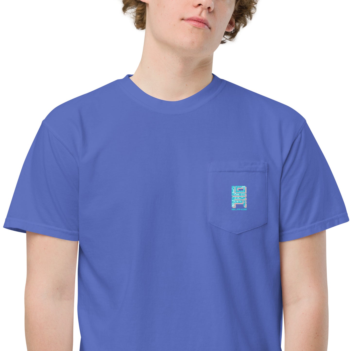 Lo-Fi Islands Keyboard Unisex Garment-Dyed Pocket T-Shirt