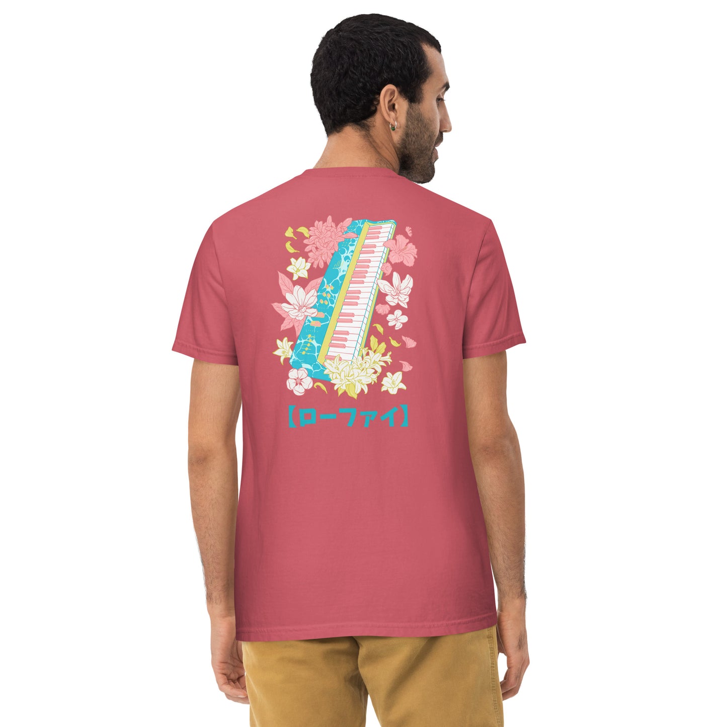 Lo-Fi Islands Keyboard Unisex Garment-Dyed Pocket T-Shirt