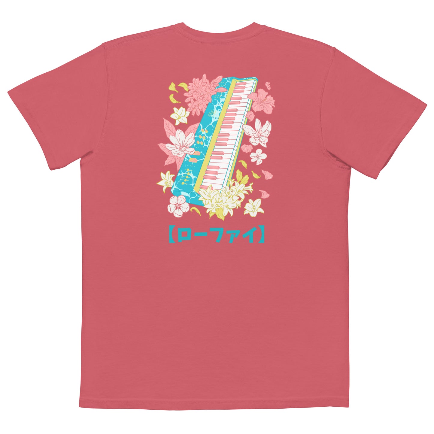 Lo-Fi Islands Keyboard Unisex Garment-Dyed Pocket T-Shirt