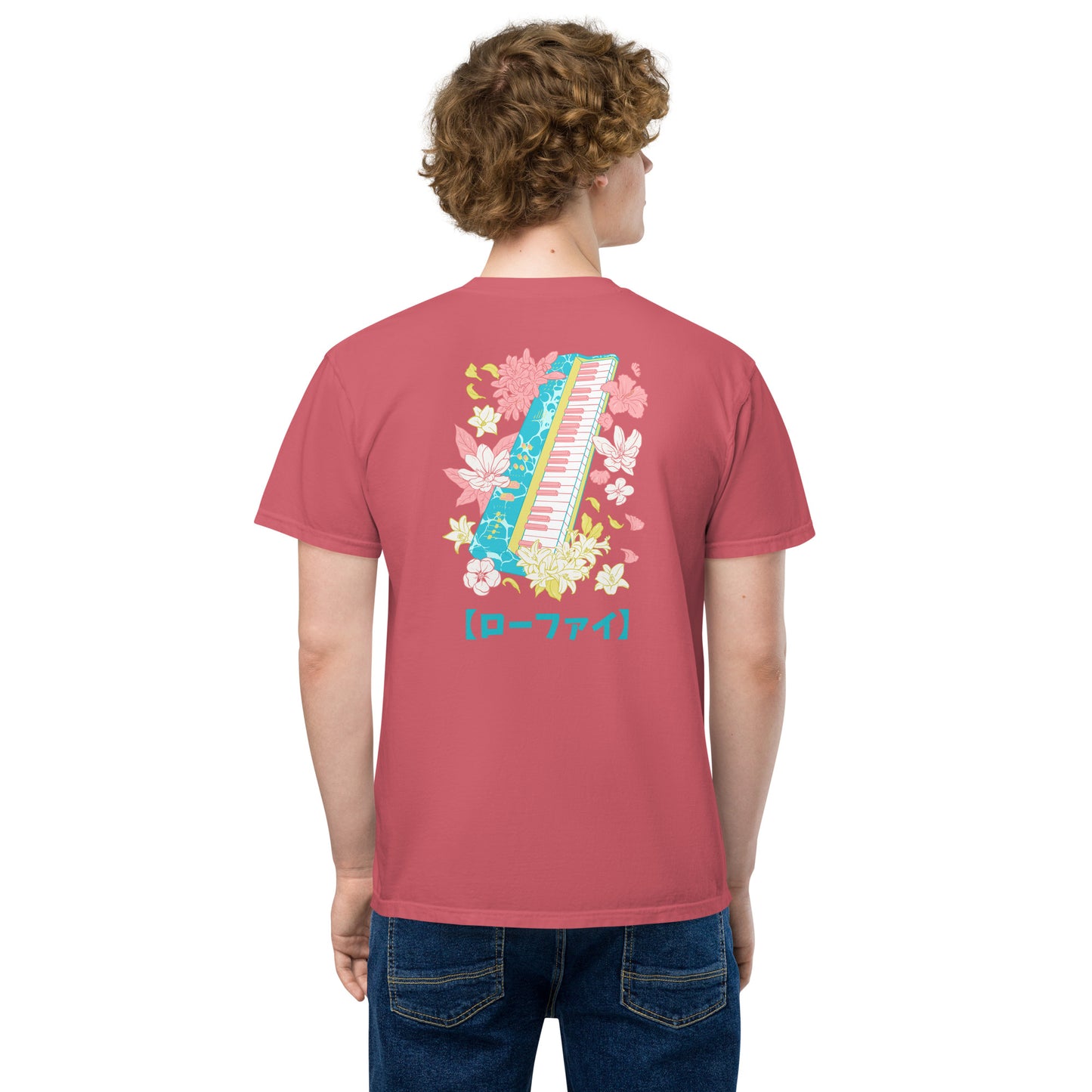 Lo-Fi Islands Keyboard Unisex Garment-Dyed Pocket T-Shirt