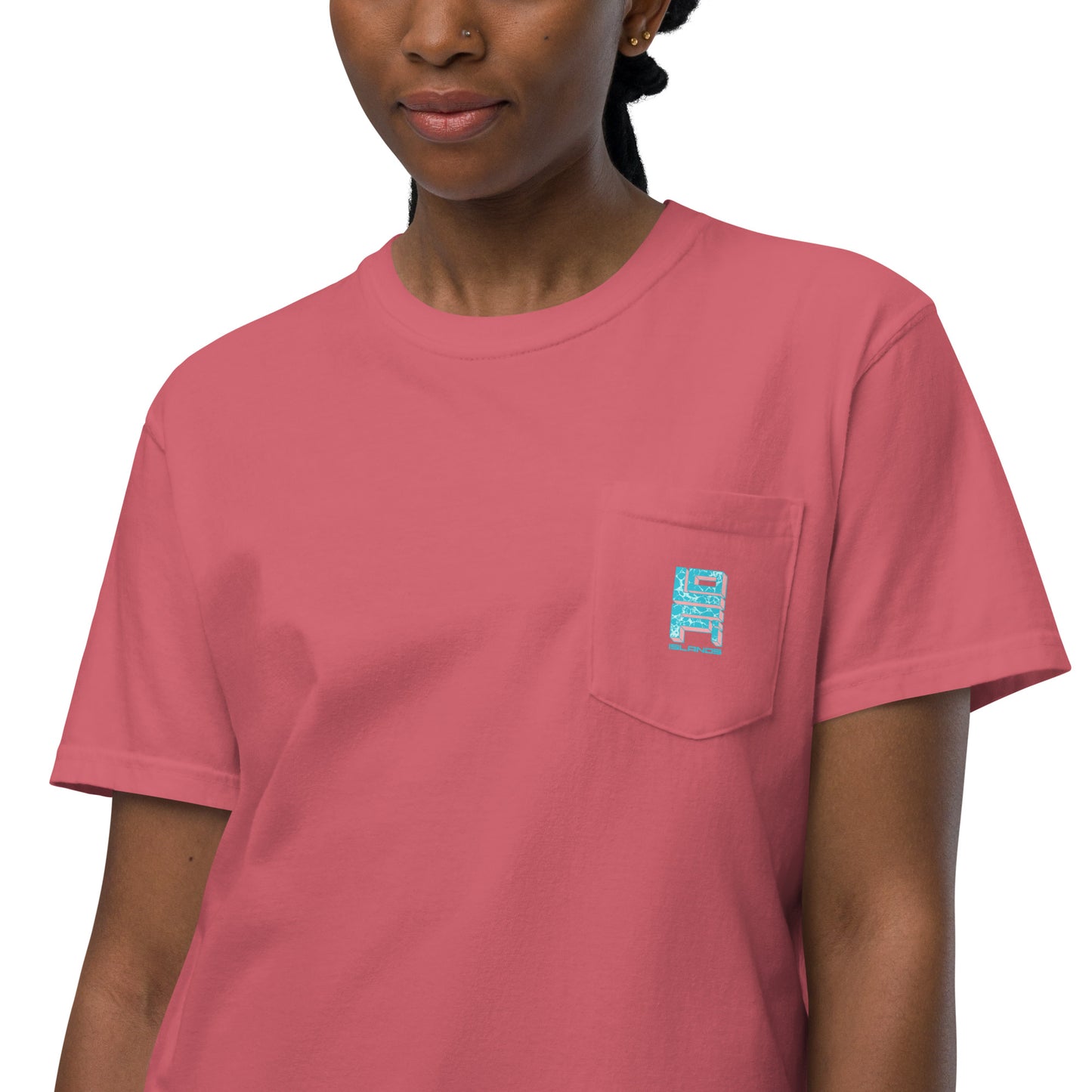 Lo-Fi Islands Keyboard Unisex Garment-Dyed Pocket T-Shirt