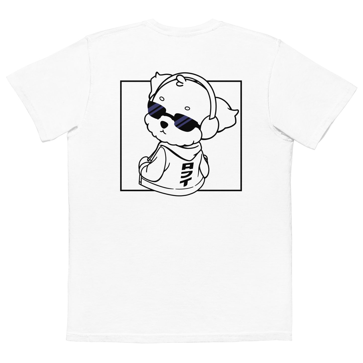 Lo-Fi Puppy B&W Unisex Garment-Dyed Pocket T-Shirt