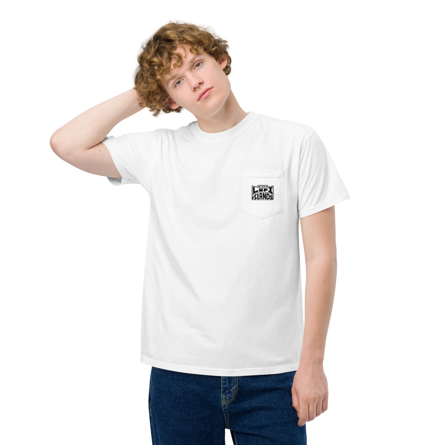 Lo-Fi Islands Puppy Unisex Garment-Dyed Pocket T-Shirt