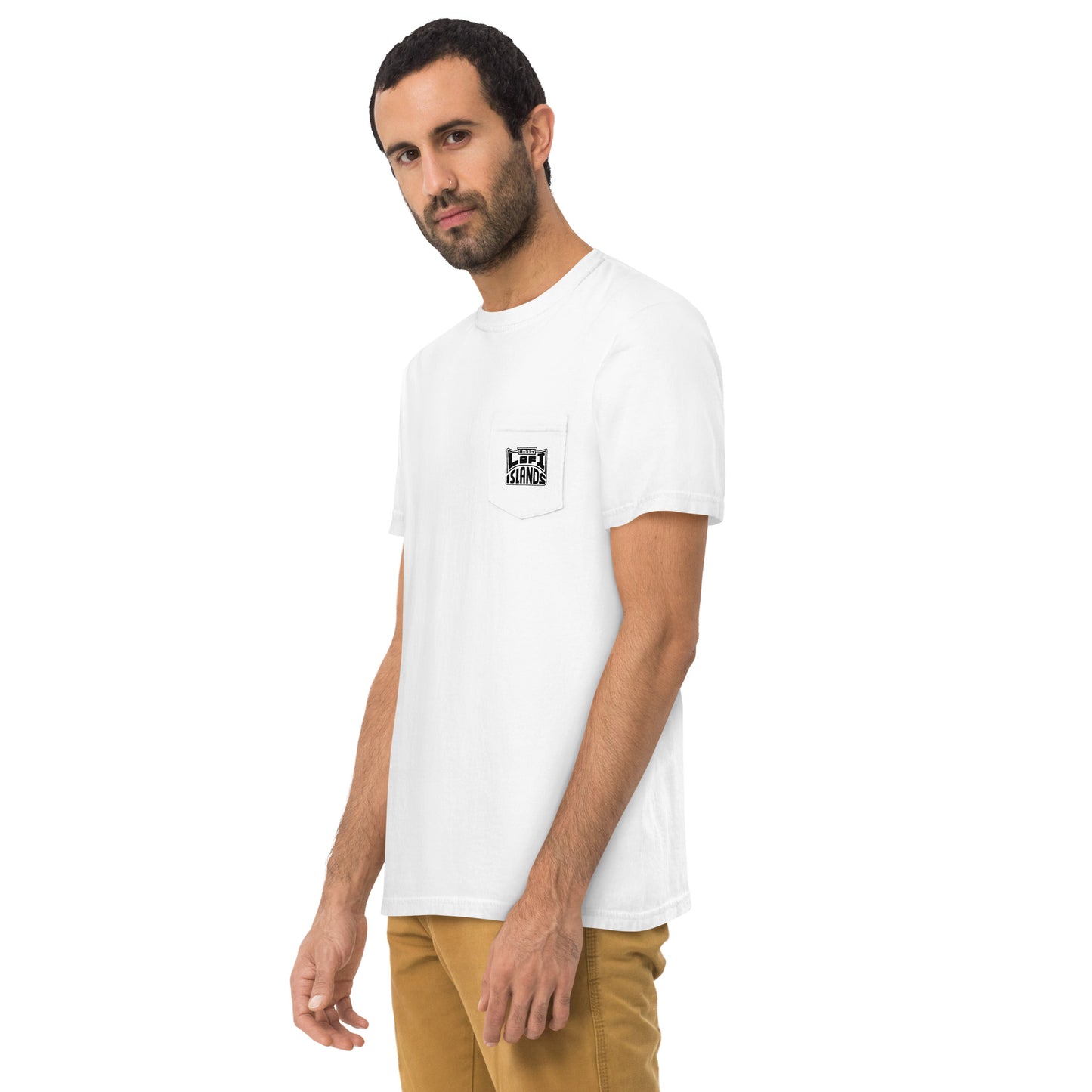 Lo-Fi Puppy B&W Unisex Garment-Dyed Pocket T-Shirt