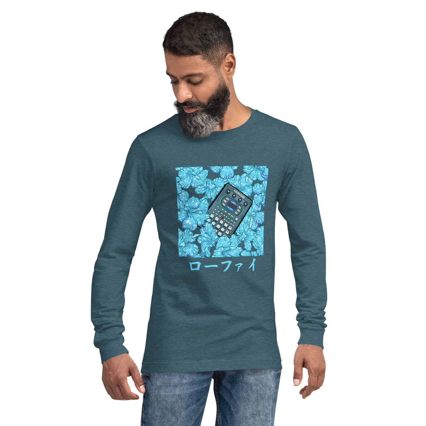 Blue Hibiscus Lo-Fi Unisex Long Sleeve Tee